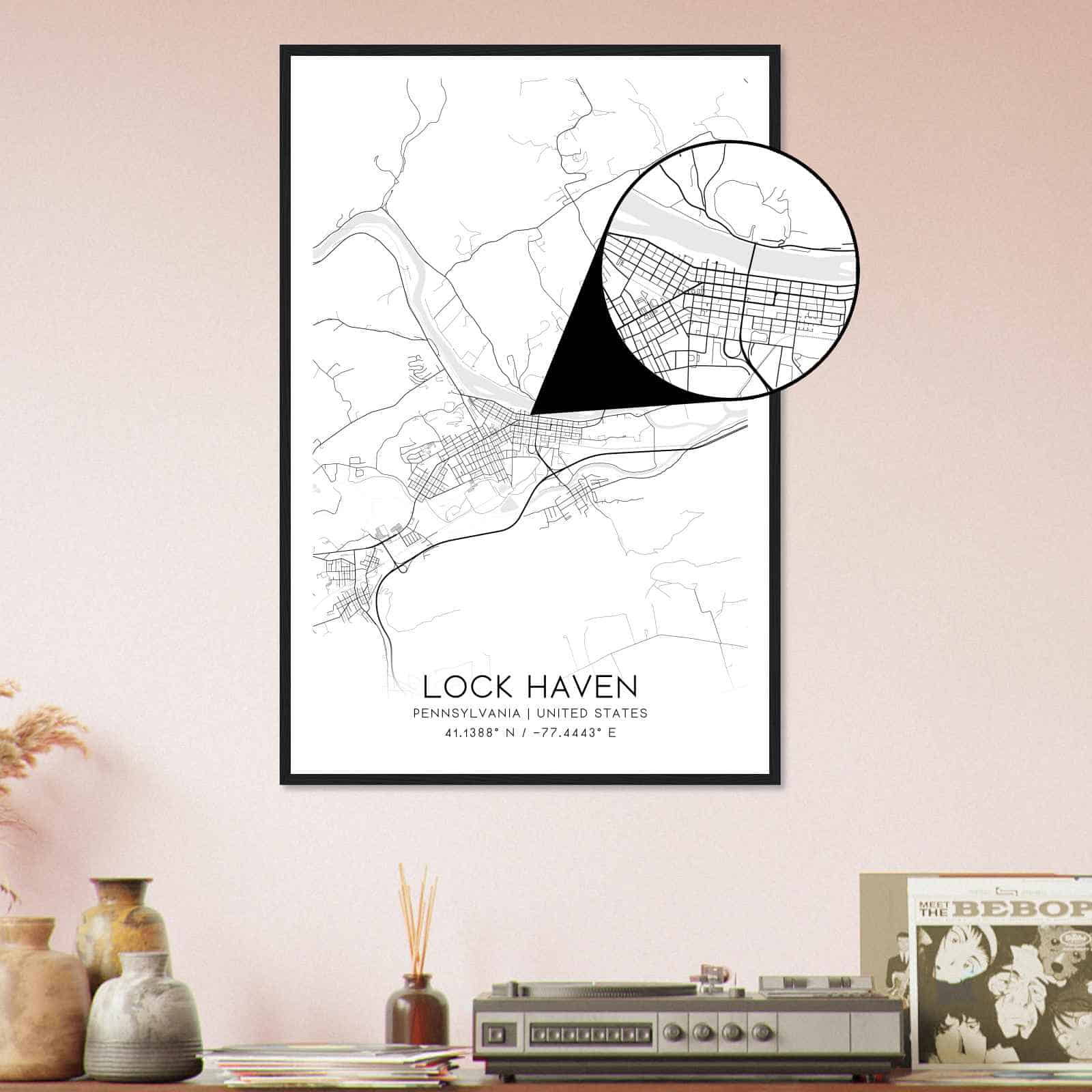 Deerfield Kansas Map Poster, Modern Home Decor Wall Art Print (Copy)