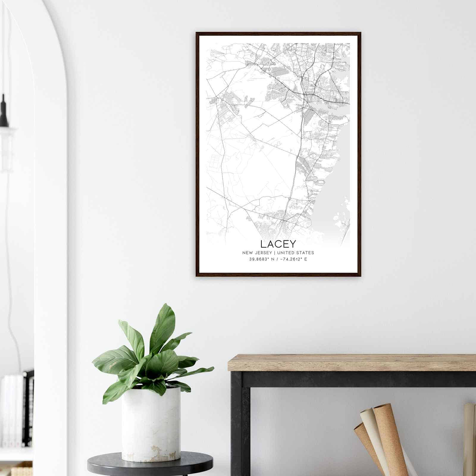 Deerfield Kansas Map Poster, Modern Home Decor Wall Art Print (Copy)
