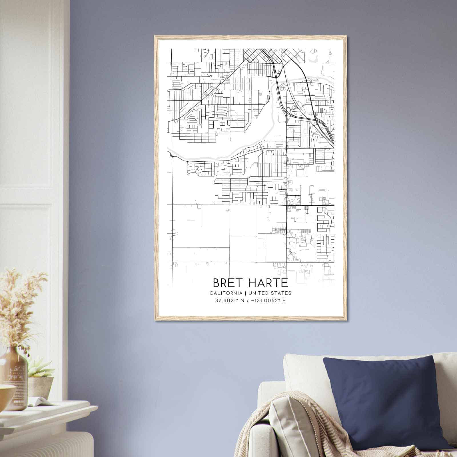 Deerfield Kansas Map Poster, Modern Home Decor Wall Art Print (Copy)
