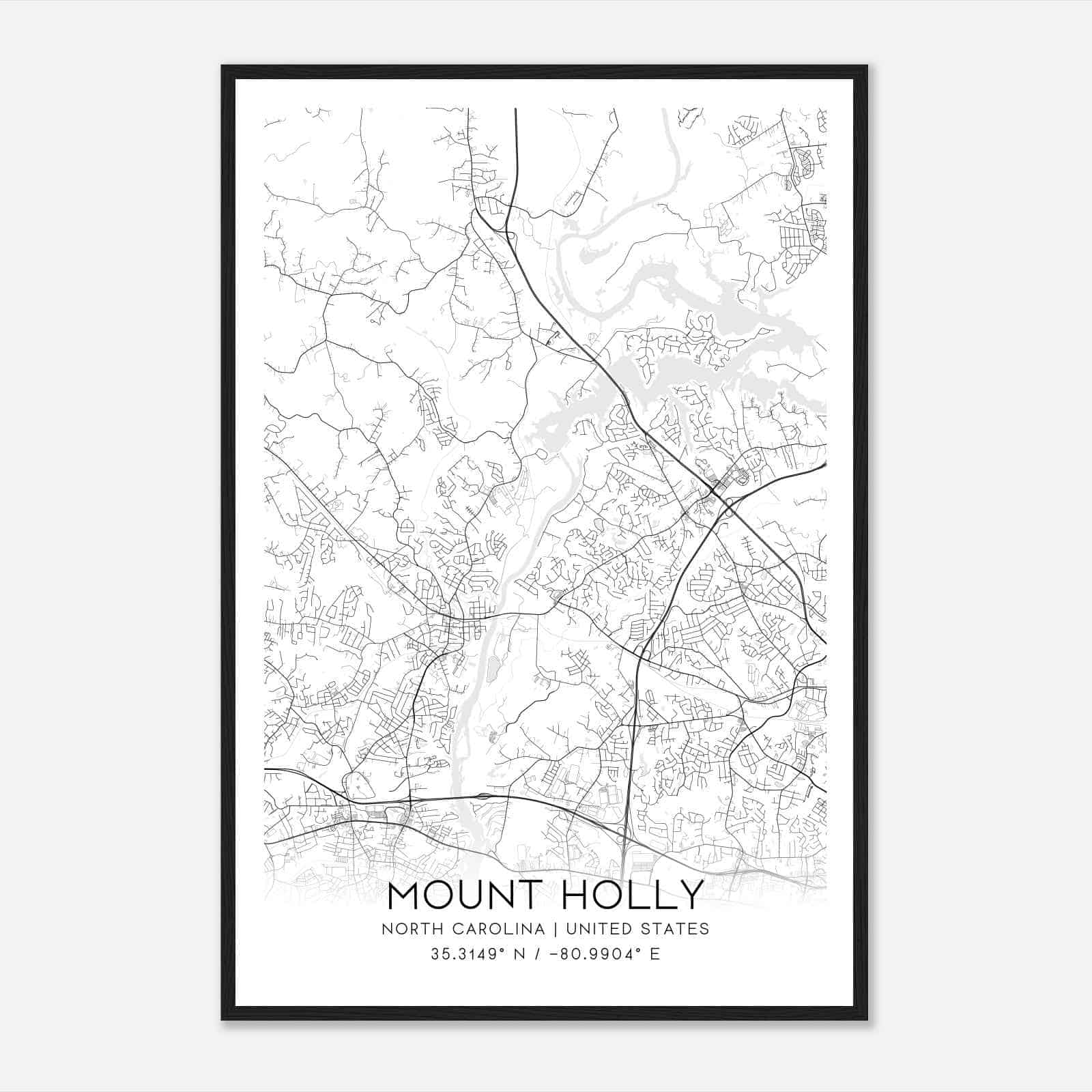 Mount Holly North Carolina Map Poster, Modern Home Decor Wall Art Print Mount Holly North Carolina Map Poster, Modern Home Decor Wall Art Print