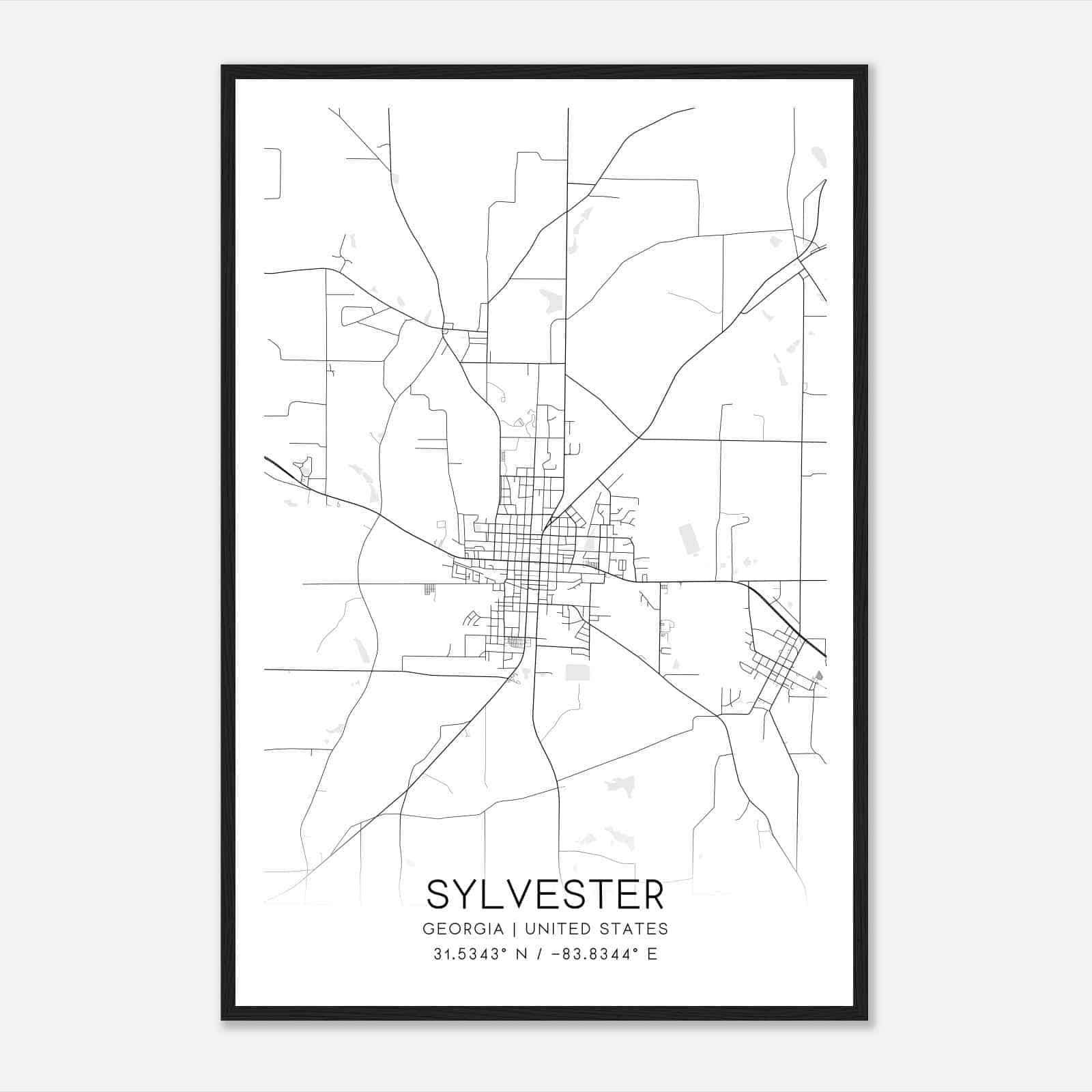 Sylvester Map Poster, Modern Home Decor Wall Art Print Custom