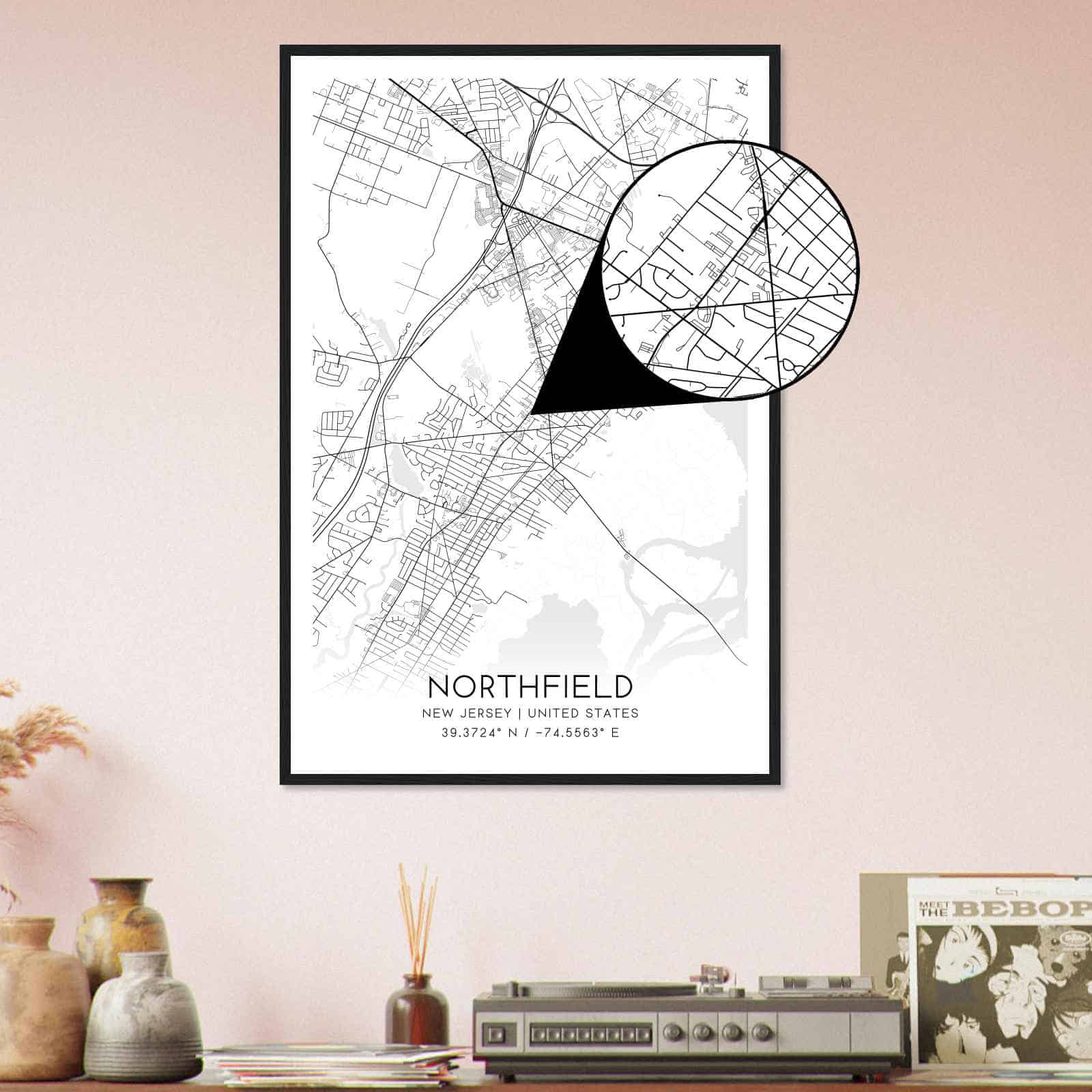 Deerfield Kansas Map Poster, Modern Home Decor Wall Art Print (Copy)