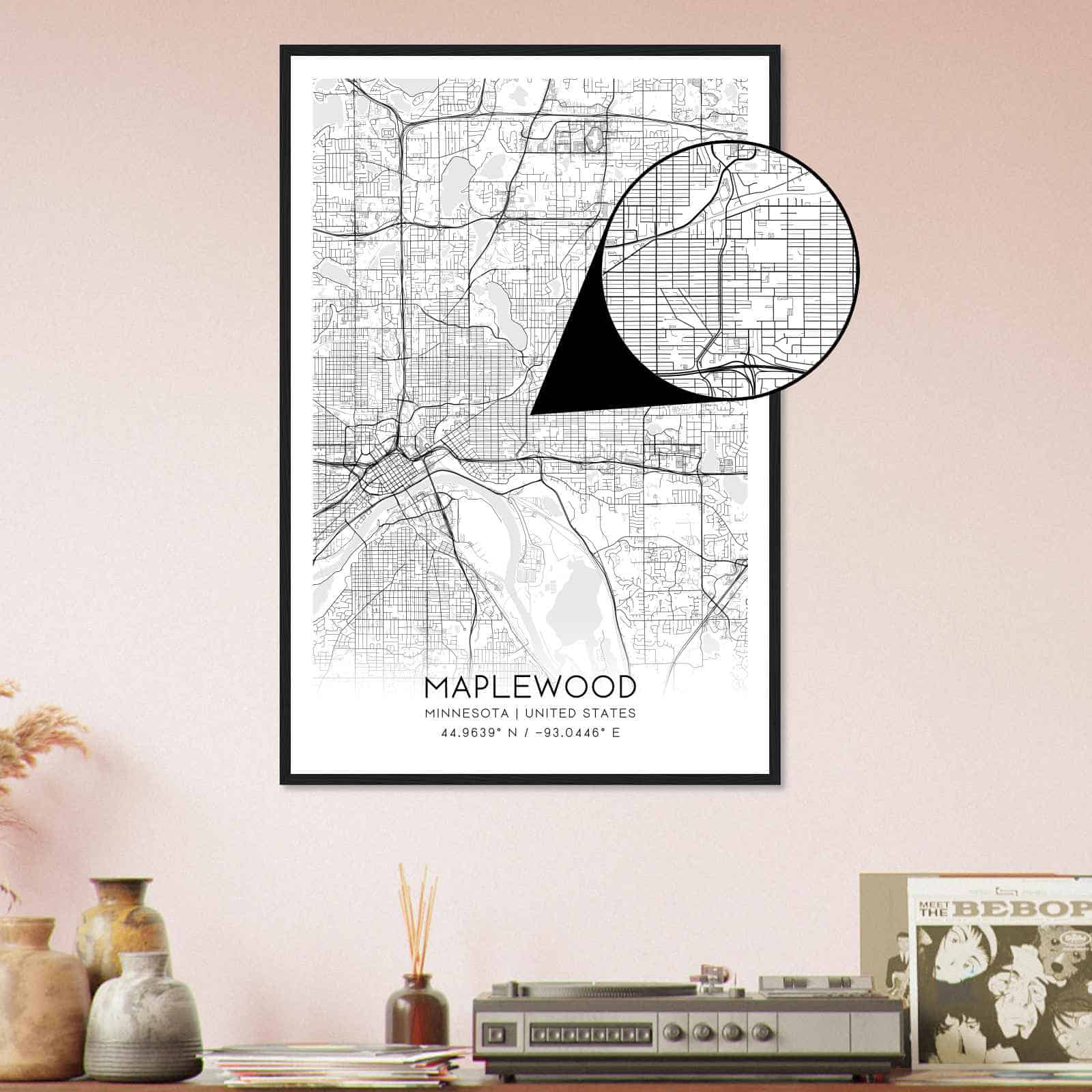 Deerfield Kansas Map Poster, Modern Home Decor Wall Art Print (Copy)