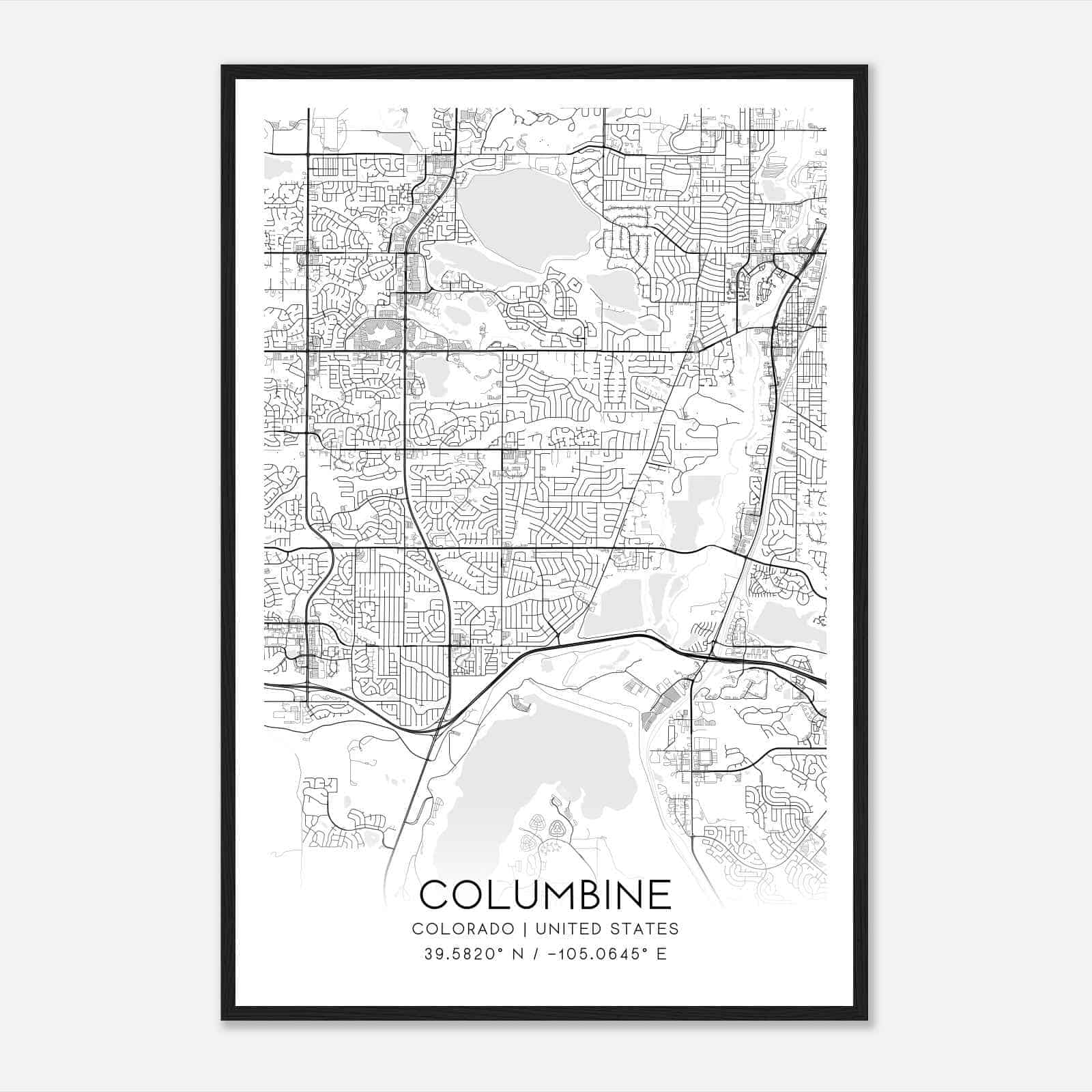 Columbine Colorado Map Poster, Modern Home Decor Wall Art Print