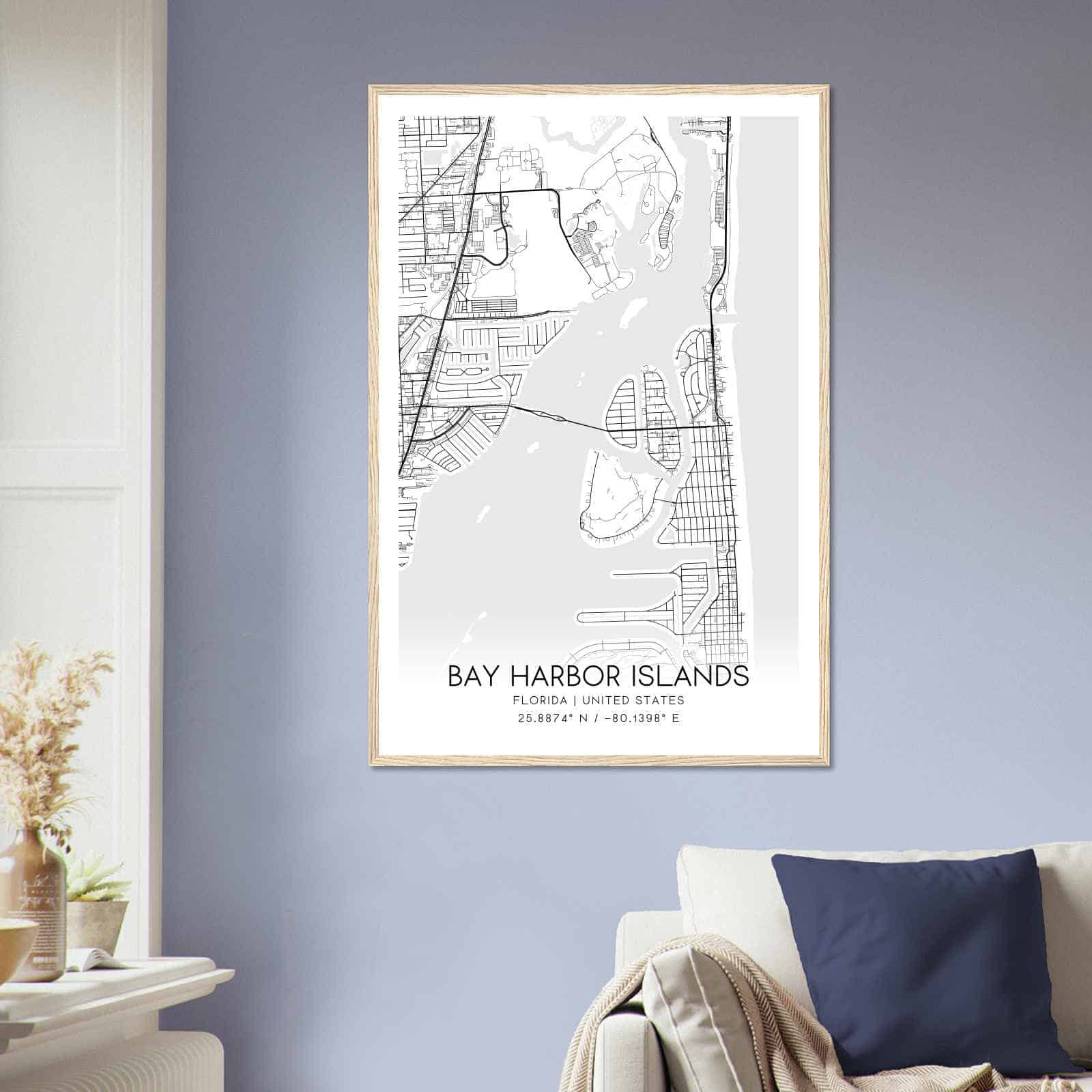 Deerfield Kansas Map Poster, Modern Home Decor Wall Art Print (Copy)