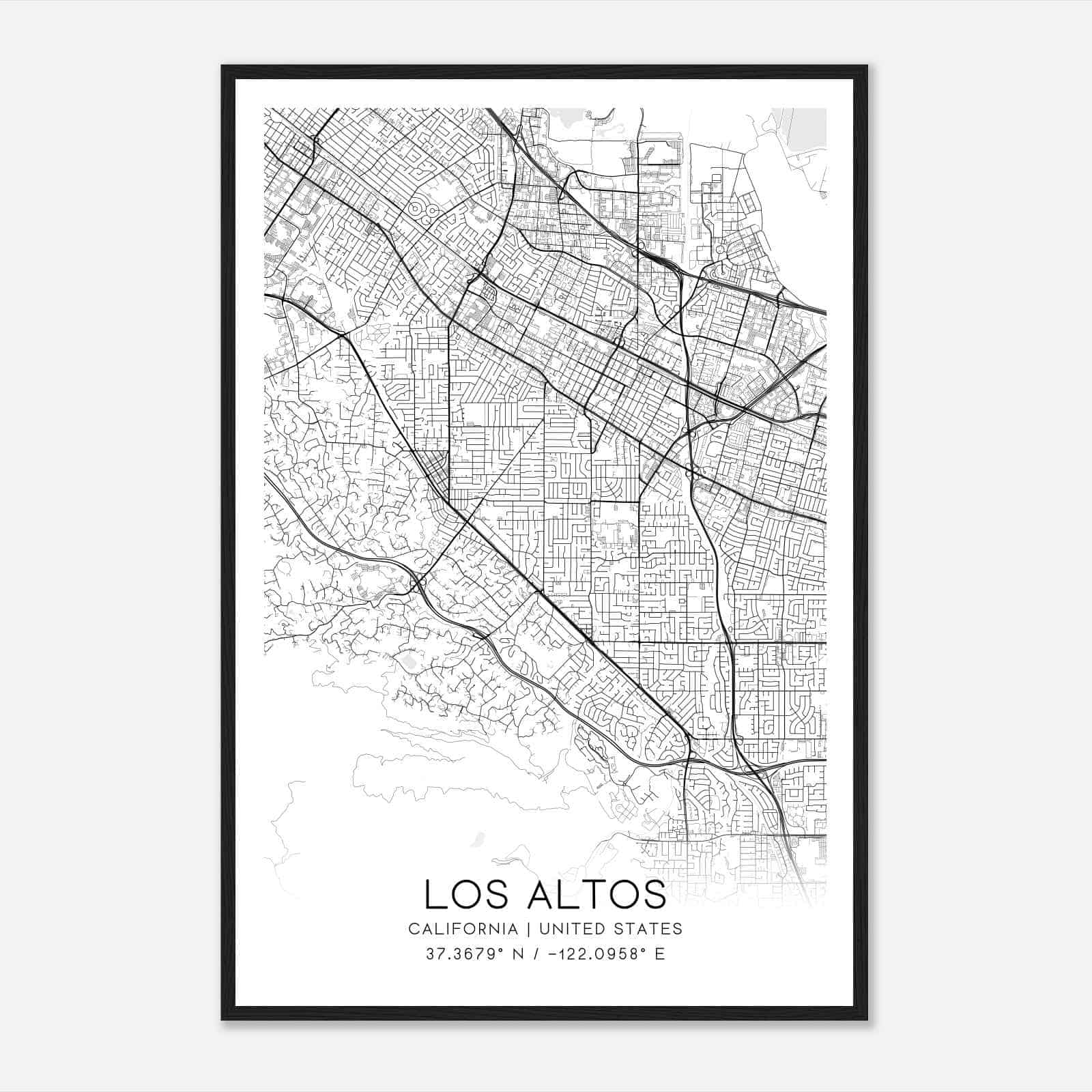 Los Altos California Map Poster, Modern Home Decor Wall Art Print Los Altos California Map Poster, Modern Home Decor Wall Art Print