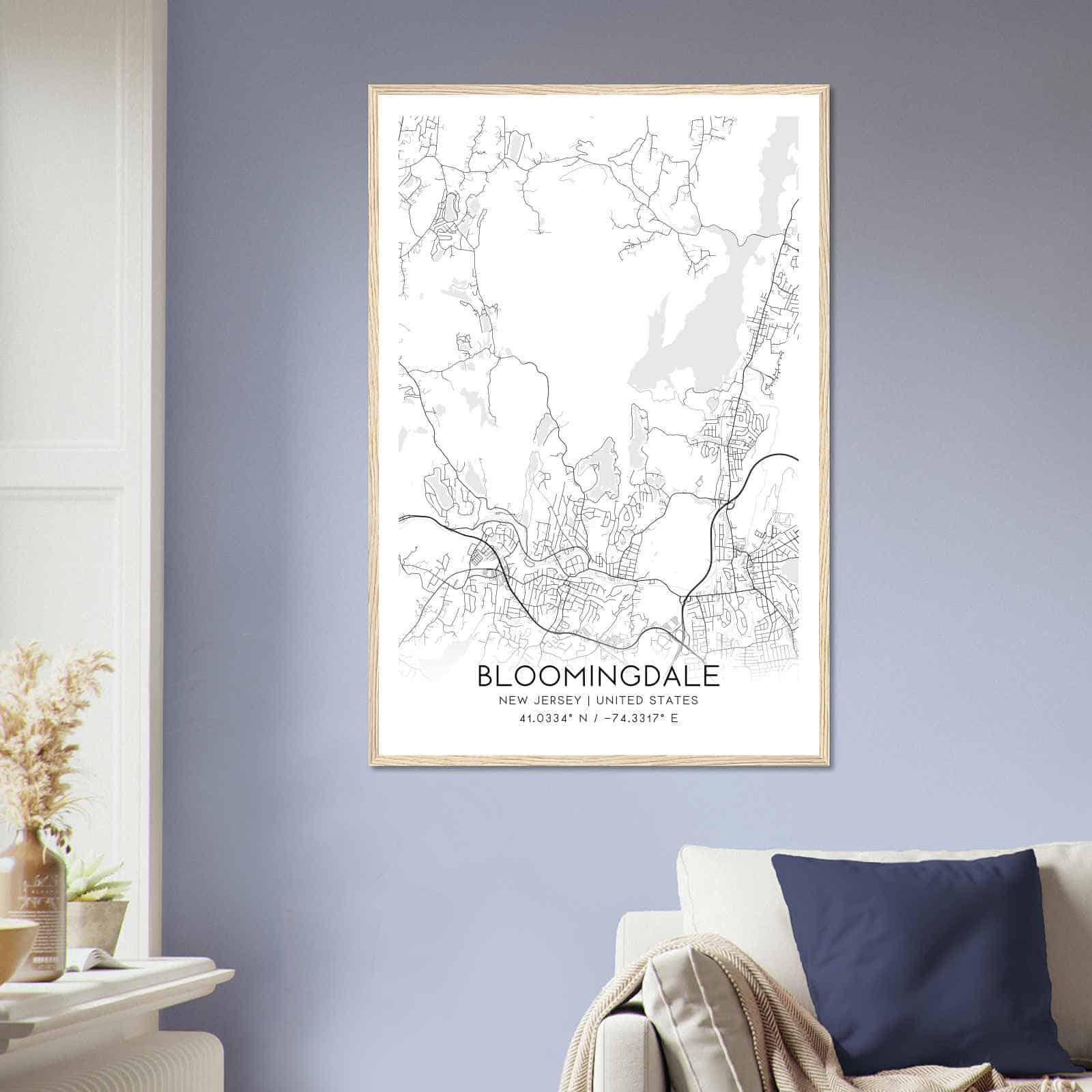 Deerfield Kansas Map Poster, Modern Home Decor Wall Art Print (Copy)