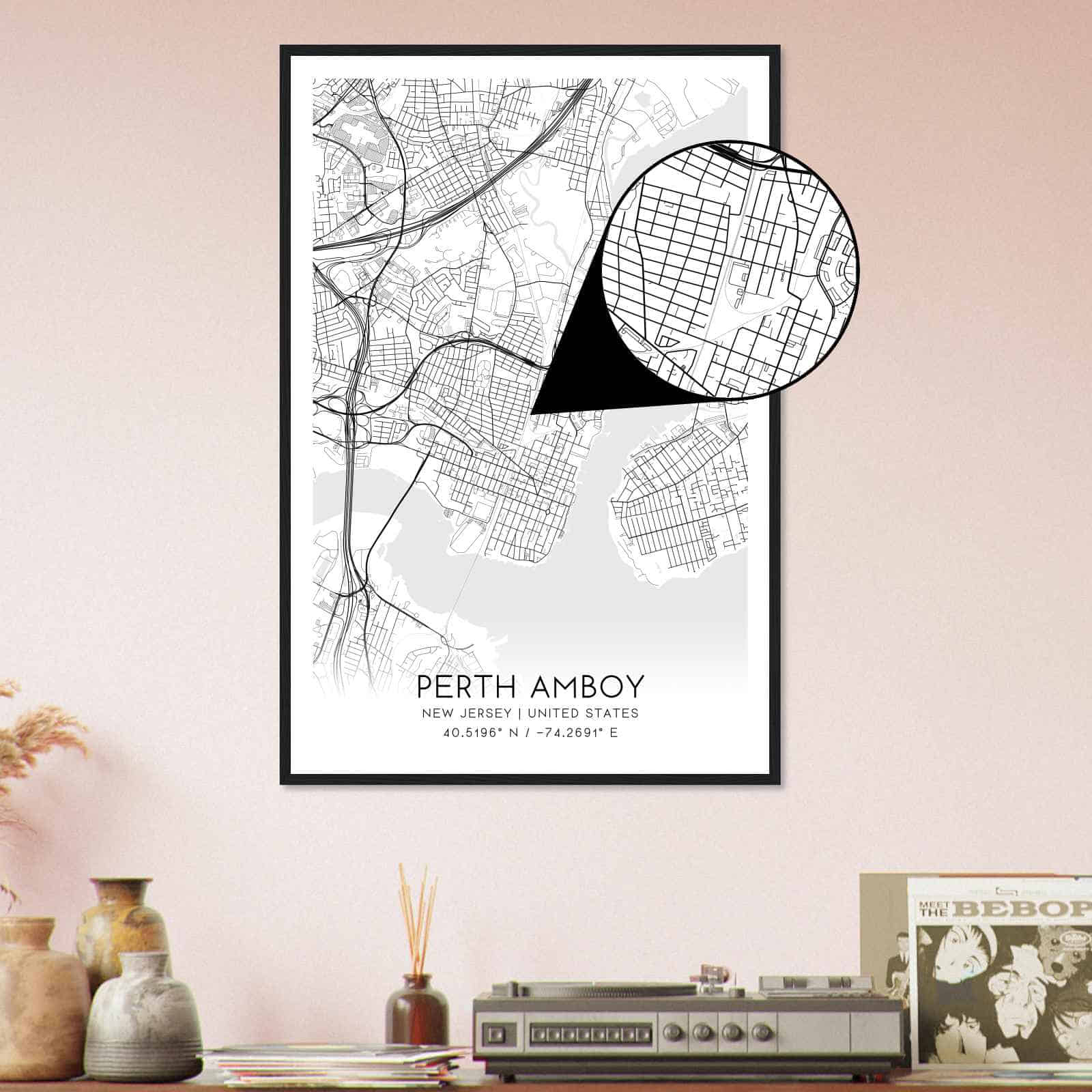 Deerfield Kansas Map Poster, Modern Home Decor Wall Art Print (Copy)