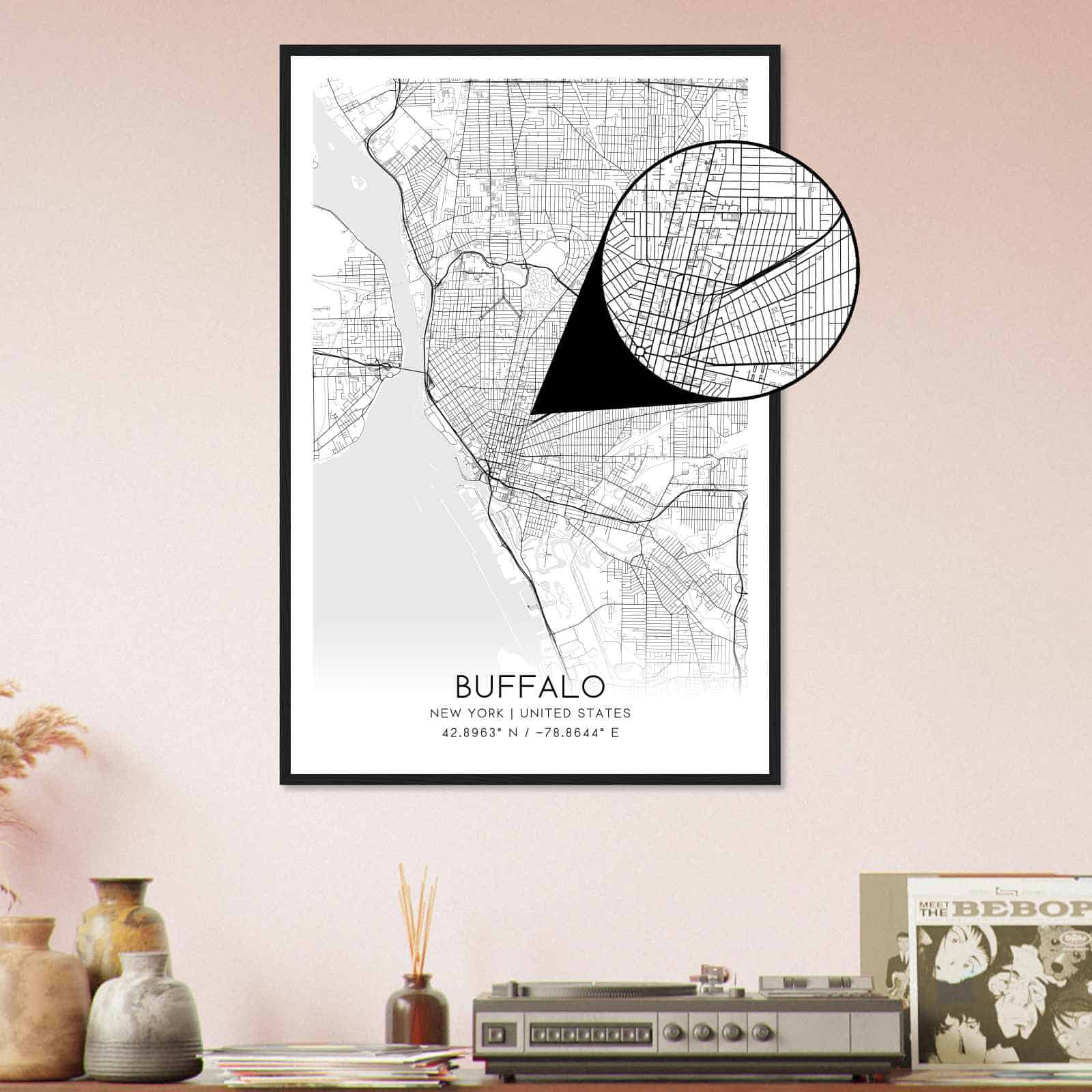 Deerfield Kansas Map Poster, Modern Home Decor Wall Art Print (Copy)