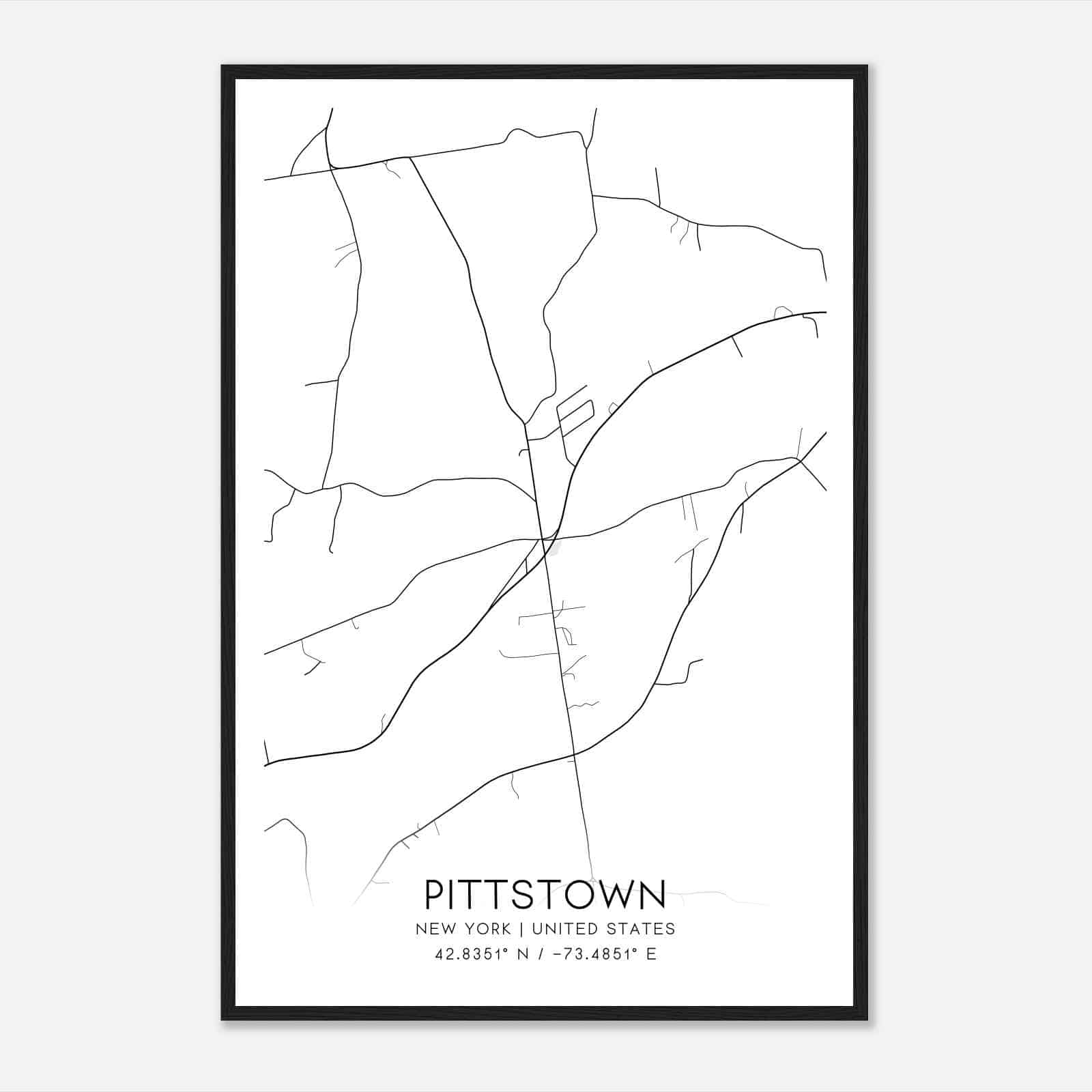 Pittstown New York Map Poster, Modern Home Decor Wall Art Print Pittstown New York Map Poster, Modern Home Decor Wall Art Print