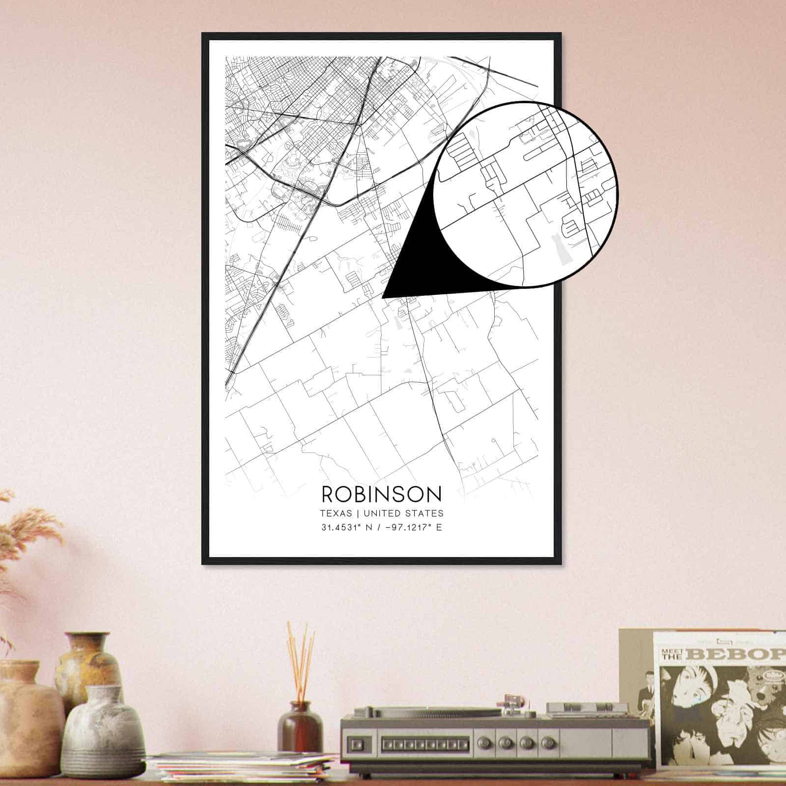 Deerfield Kansas Map Poster, Modern Home Decor Wall Art Print (Copy)