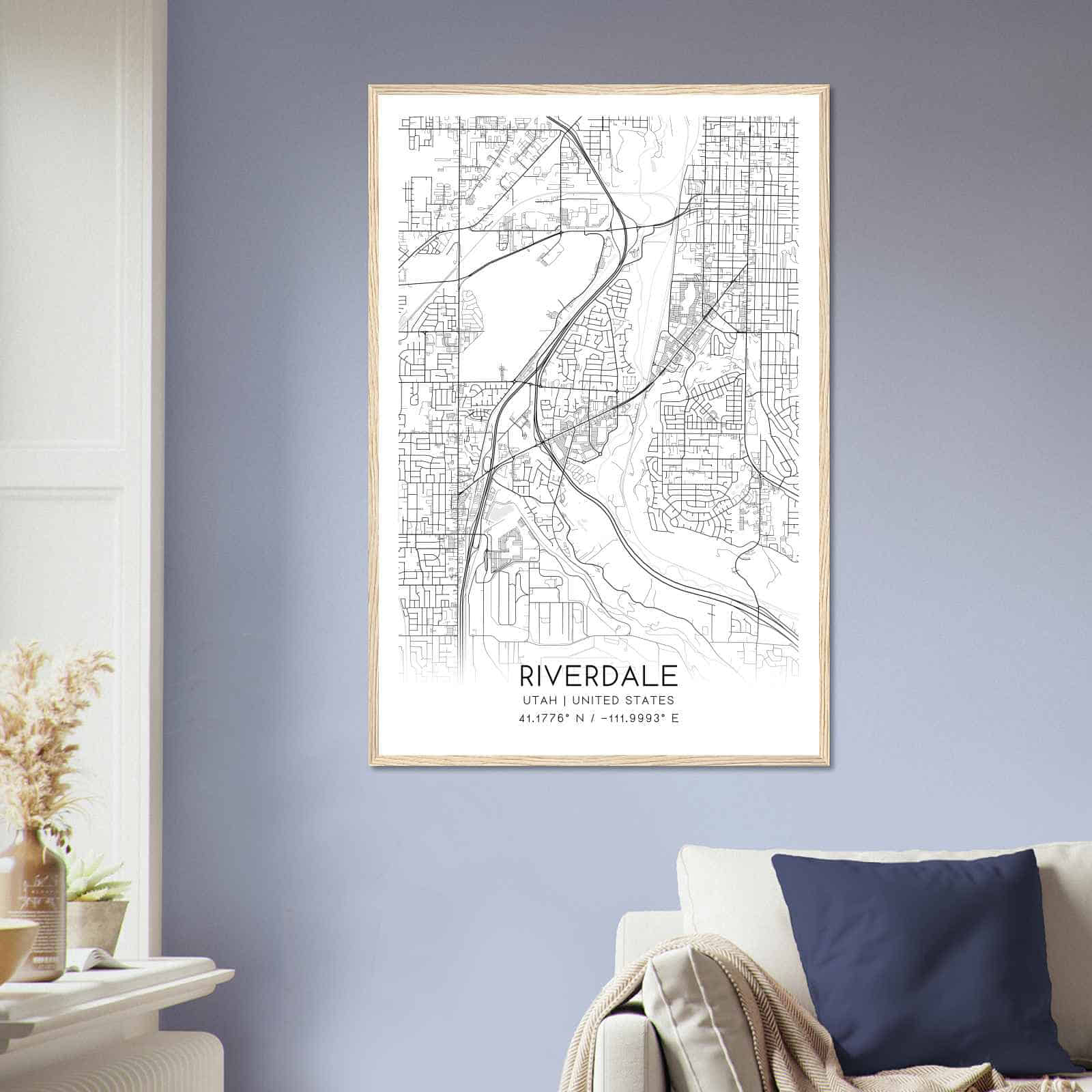 Deerfield Kansas Map Poster, Modern Home Decor Wall Art Print (Copy)