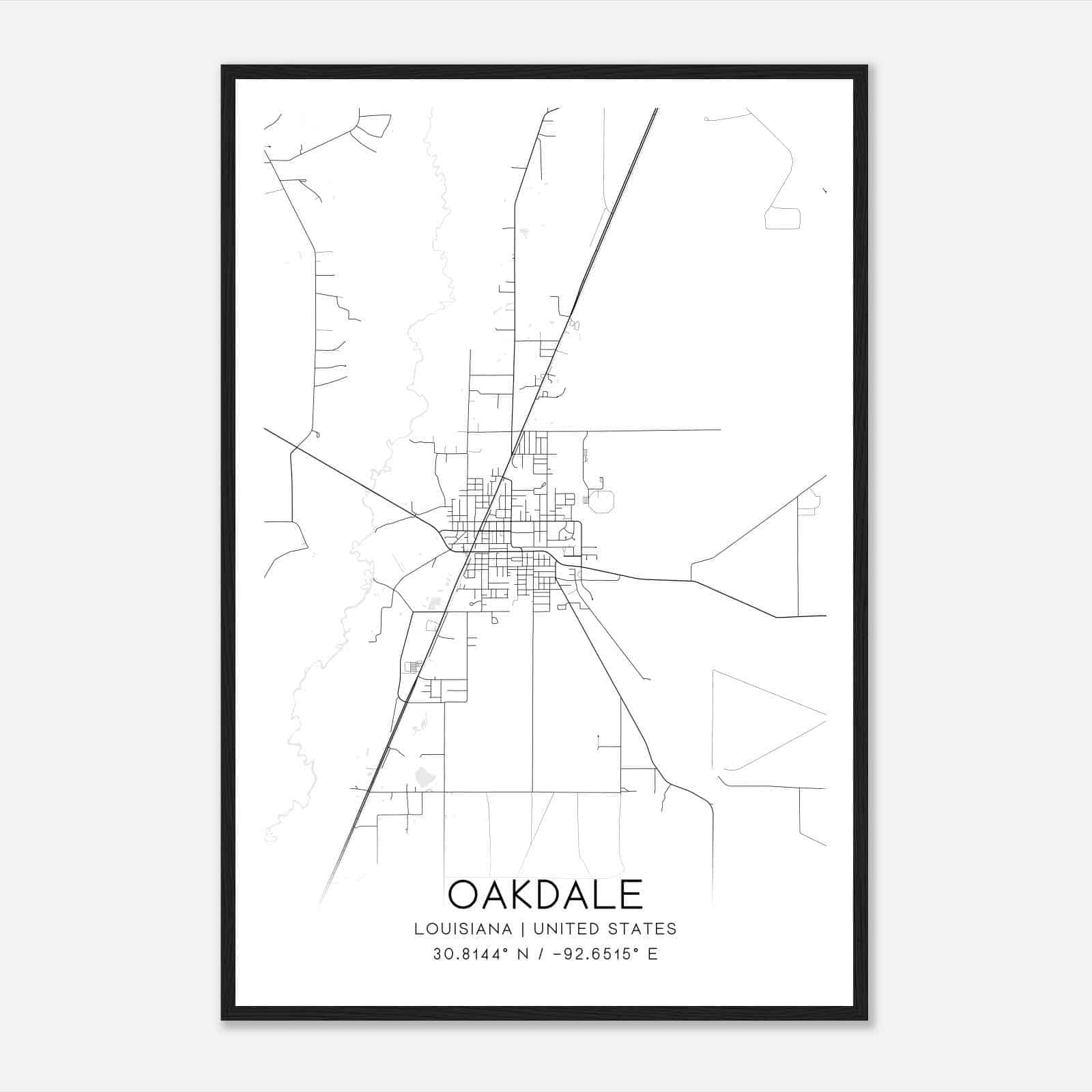 Oakdale Louisiana Map Poster, Modern Home Decor Wall Art Print Oakdale Louisiana Map Poster, Modern Home Decor Wall Art Print