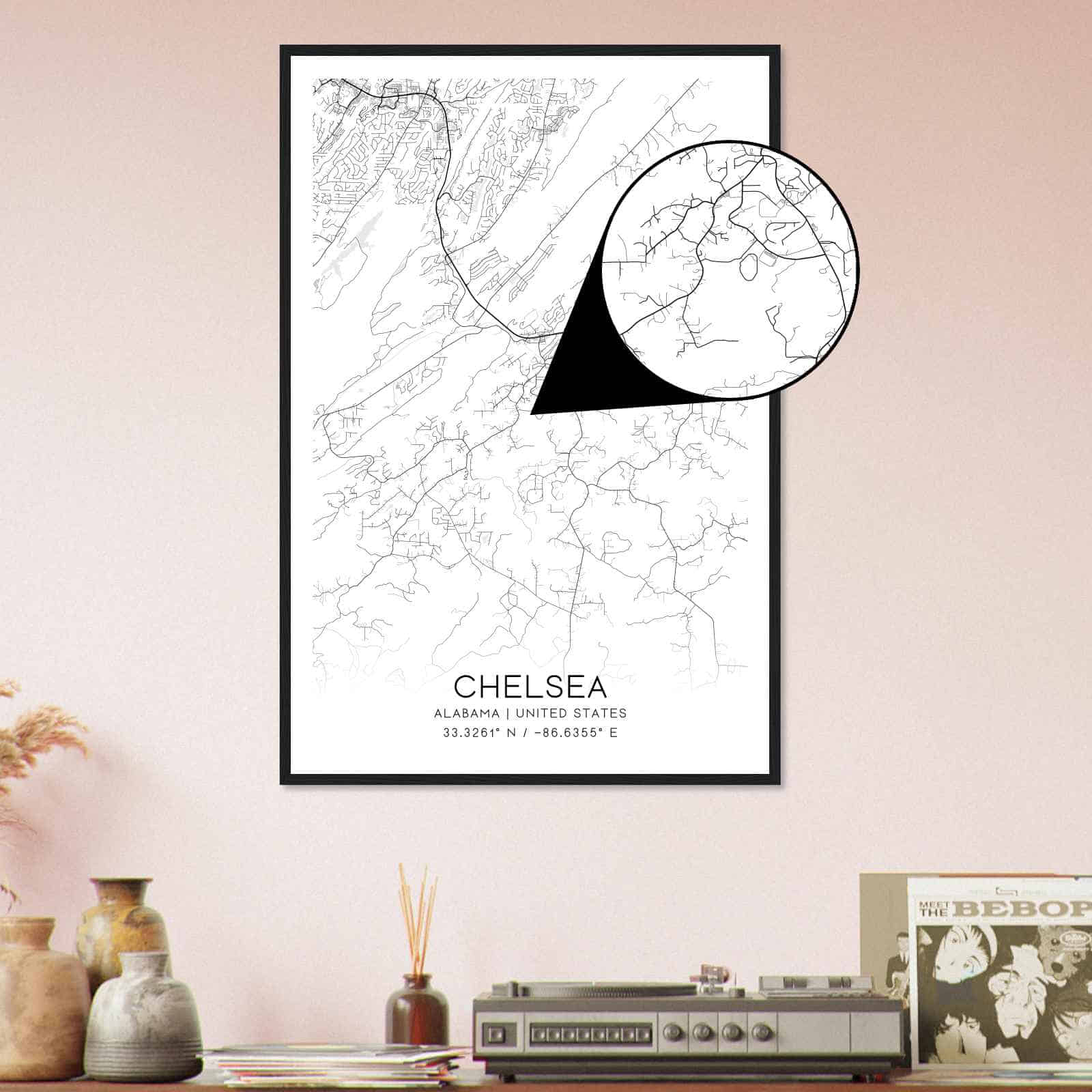 Deerfield Kansas Map Poster, Modern Home Decor Wall Art Print (Copy)