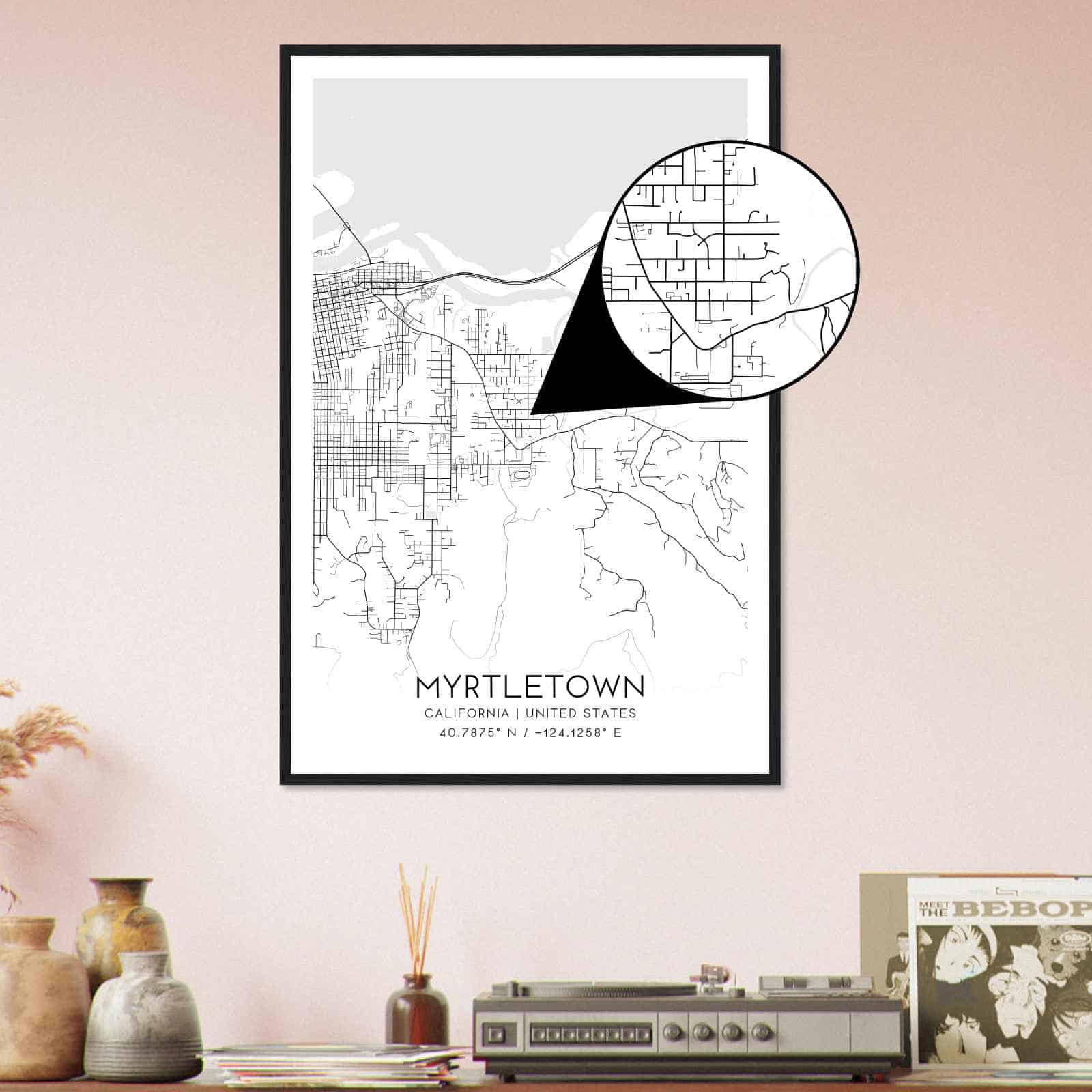 Deerfield Kansas Map Poster, Modern Home Decor Wall Art Print (Copy)