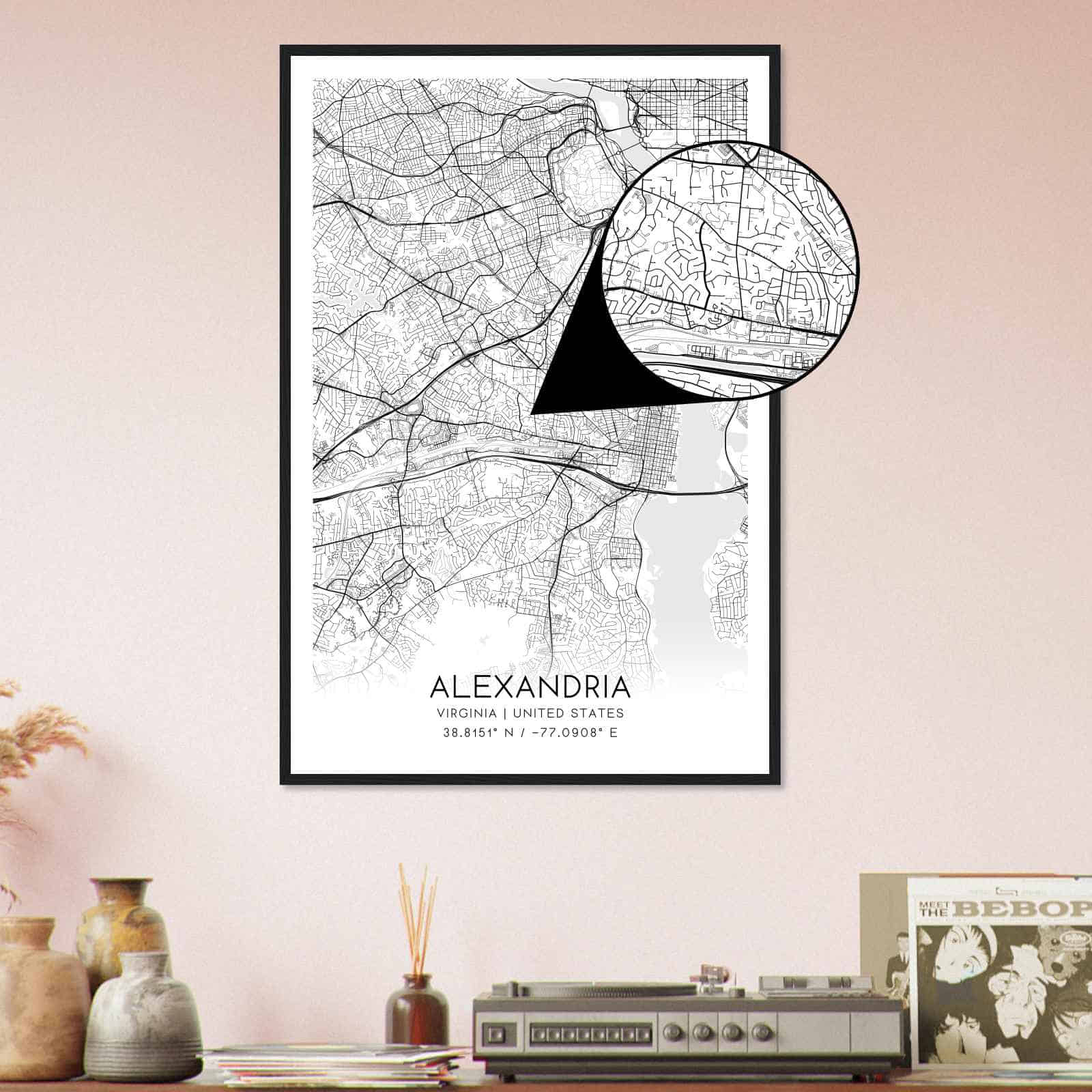 Deerfield Kansas Map Poster, Modern Home Decor Wall Art Print (Copy)