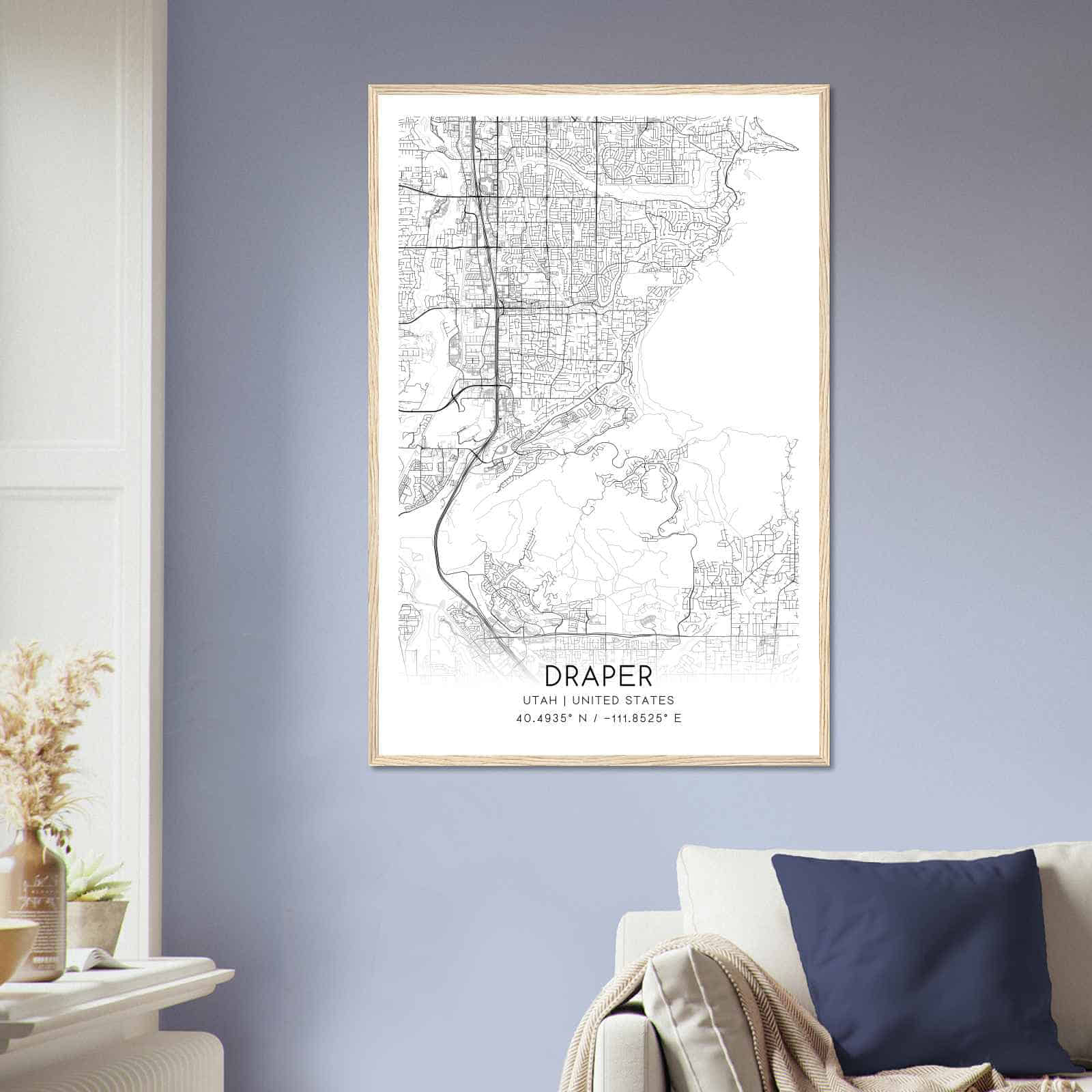 Deerfield Kansas Map Poster, Modern Home Decor Wall Art Print (Copy)