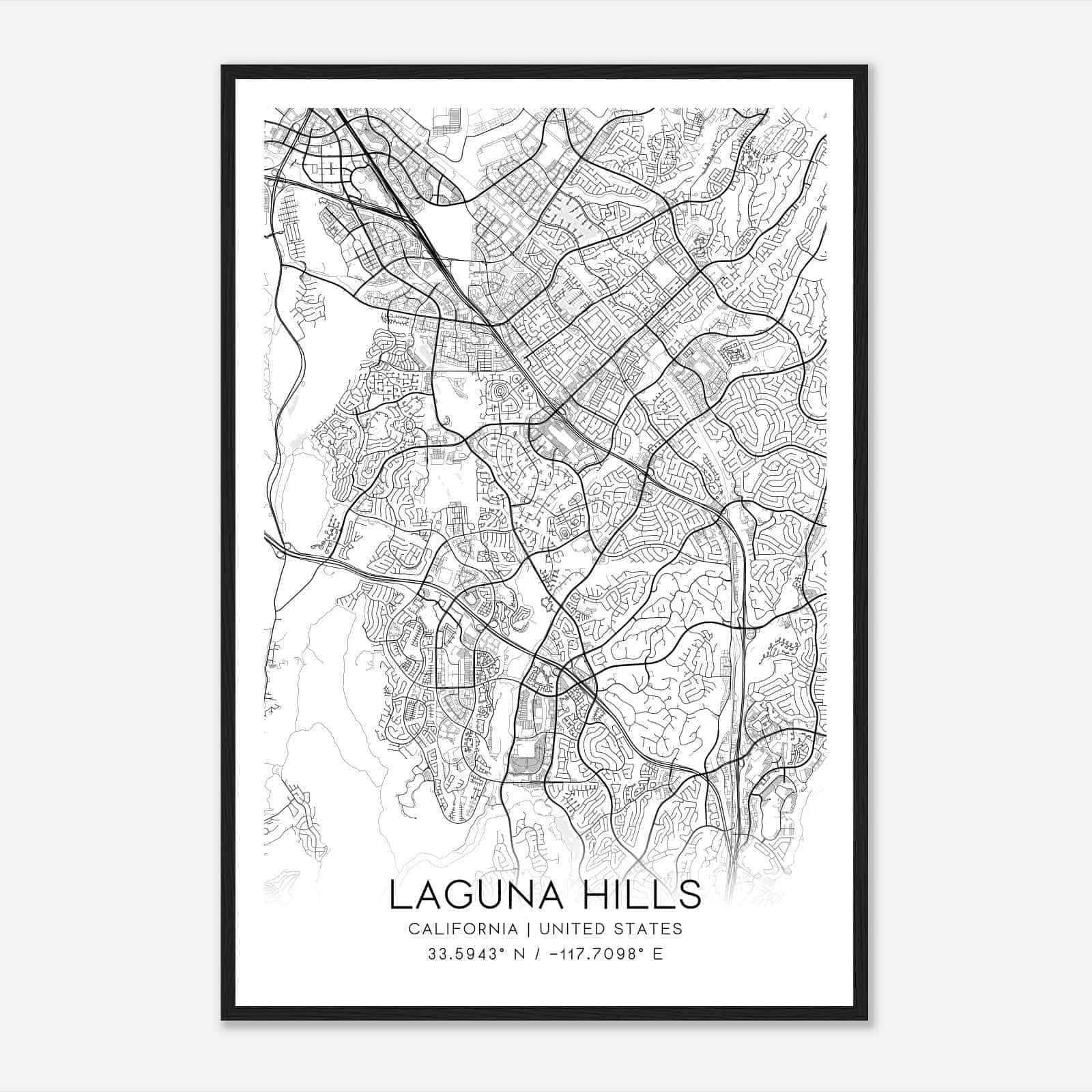 Laguna Hills California Map Poster, Modern Home Decor Wall Art Print Laguna Hills California Map Poster, Modern Home Decor Wall Art Print