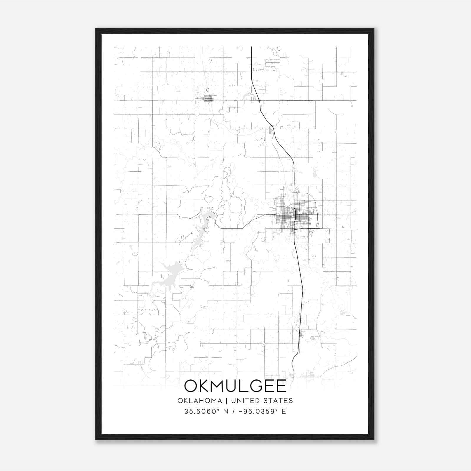 Okmulgee Oklahoma Map Poster, Modern Home Decor Wall Art Print Okmulgee Oklahoma Map Poster, Modern Home Decor Wall Art Print