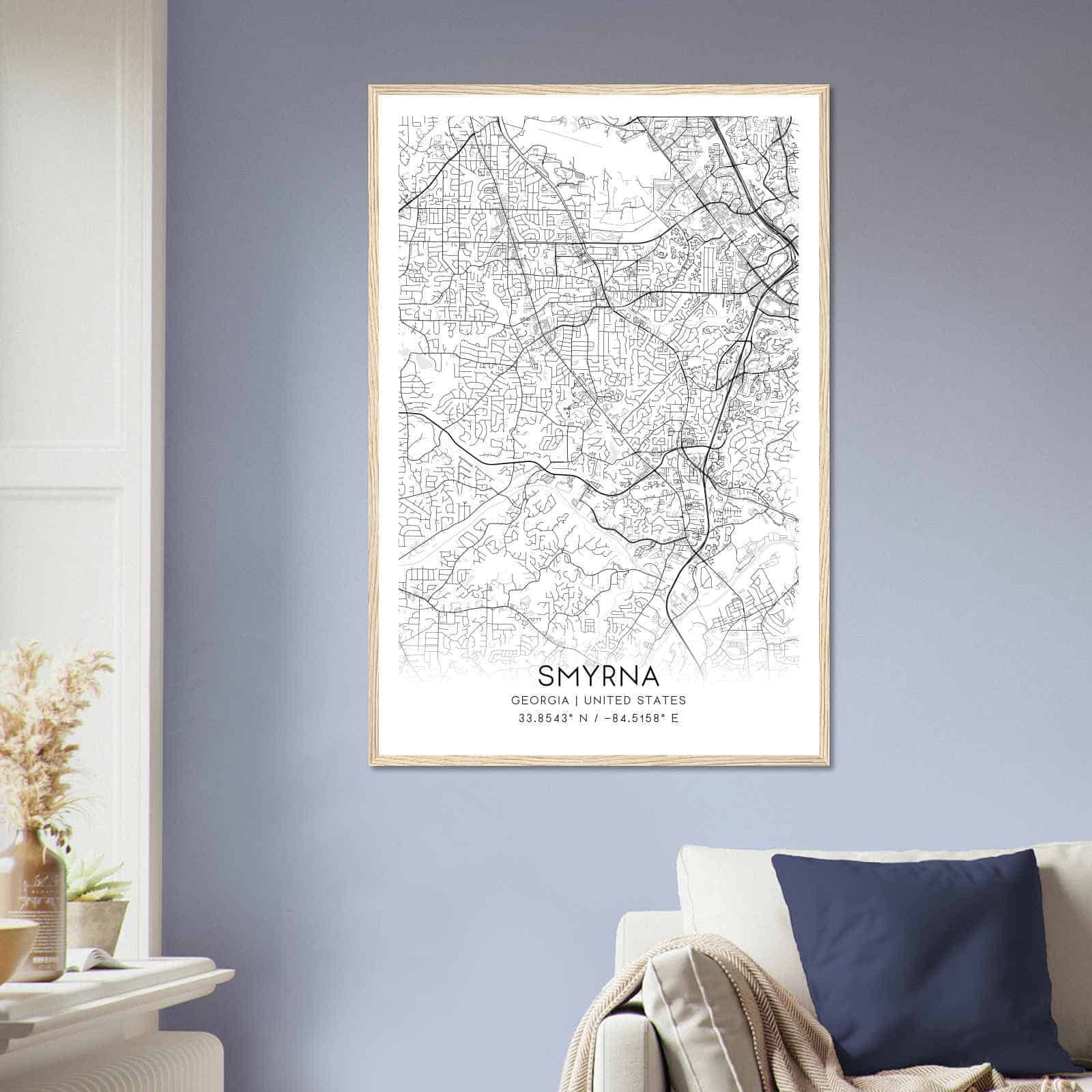 Deerfield Kansas Map Poster, Modern Home Decor Wall Art Print (Copy)