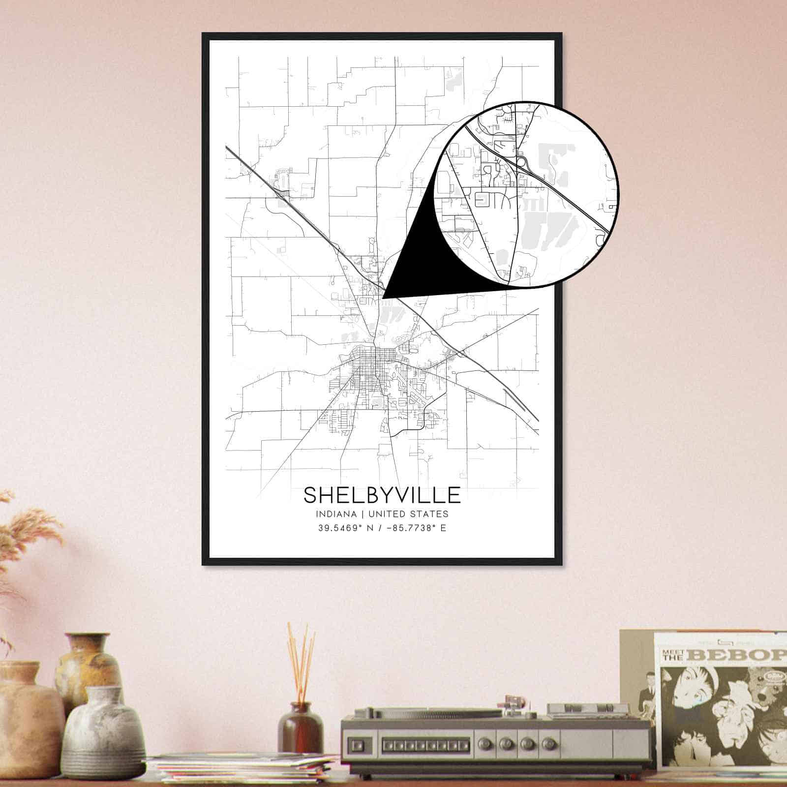 Deerfield Kansas Map Poster, Modern Home Decor Wall Art Print (Copy)