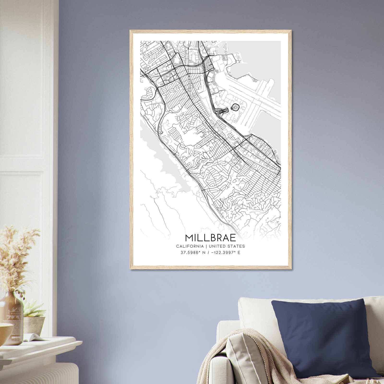 Deerfield Kansas Map Poster, Modern Home Decor Wall Art Print (Copy)