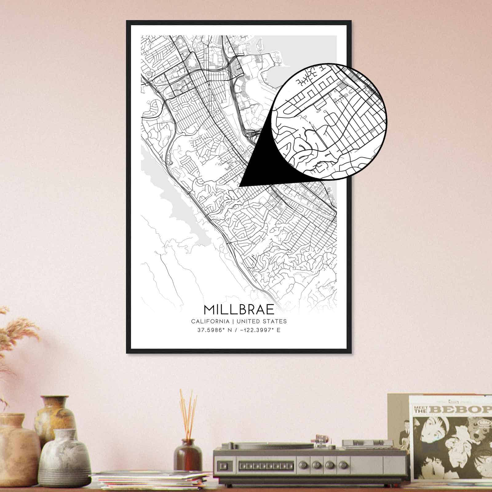 Deerfield Kansas Map Poster, Modern Home Decor Wall Art Print (Copy)