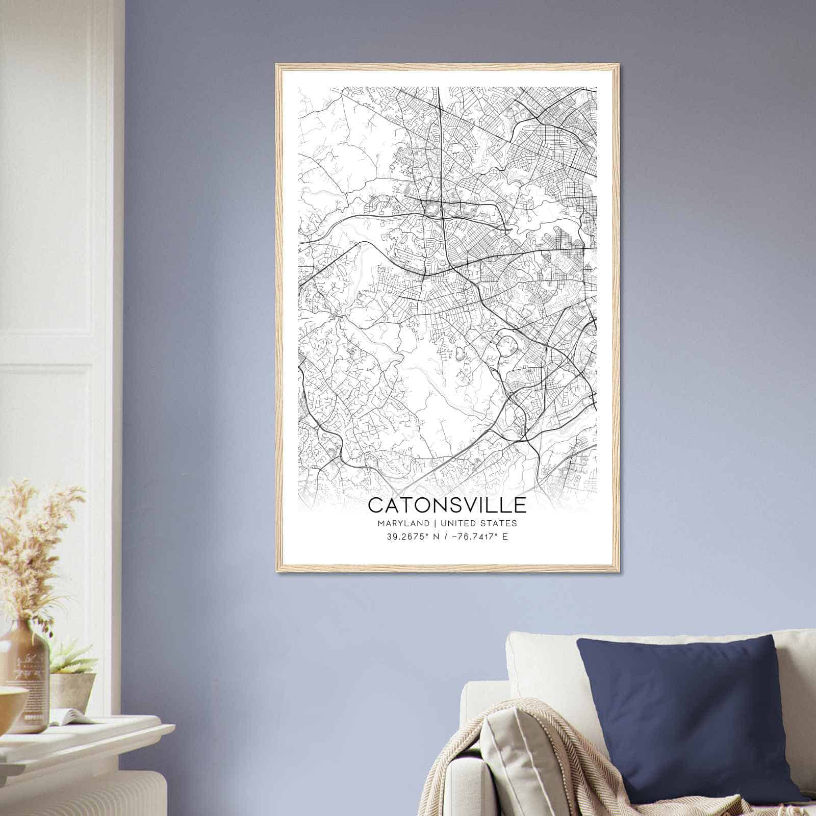 Deerfield Kansas Map Poster, Modern Home Decor Wall Art Print (Copy)