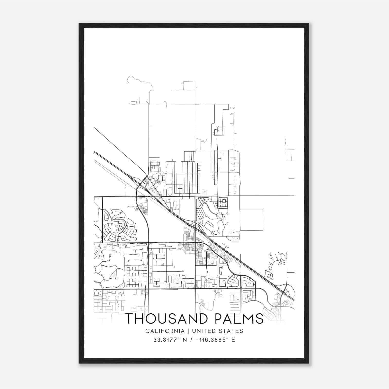 Thousand Palms California Map Poster, Modern Home Decor Wall Art Print Thousand Palms California Map Poster, Modern Home Decor Wall Art Print