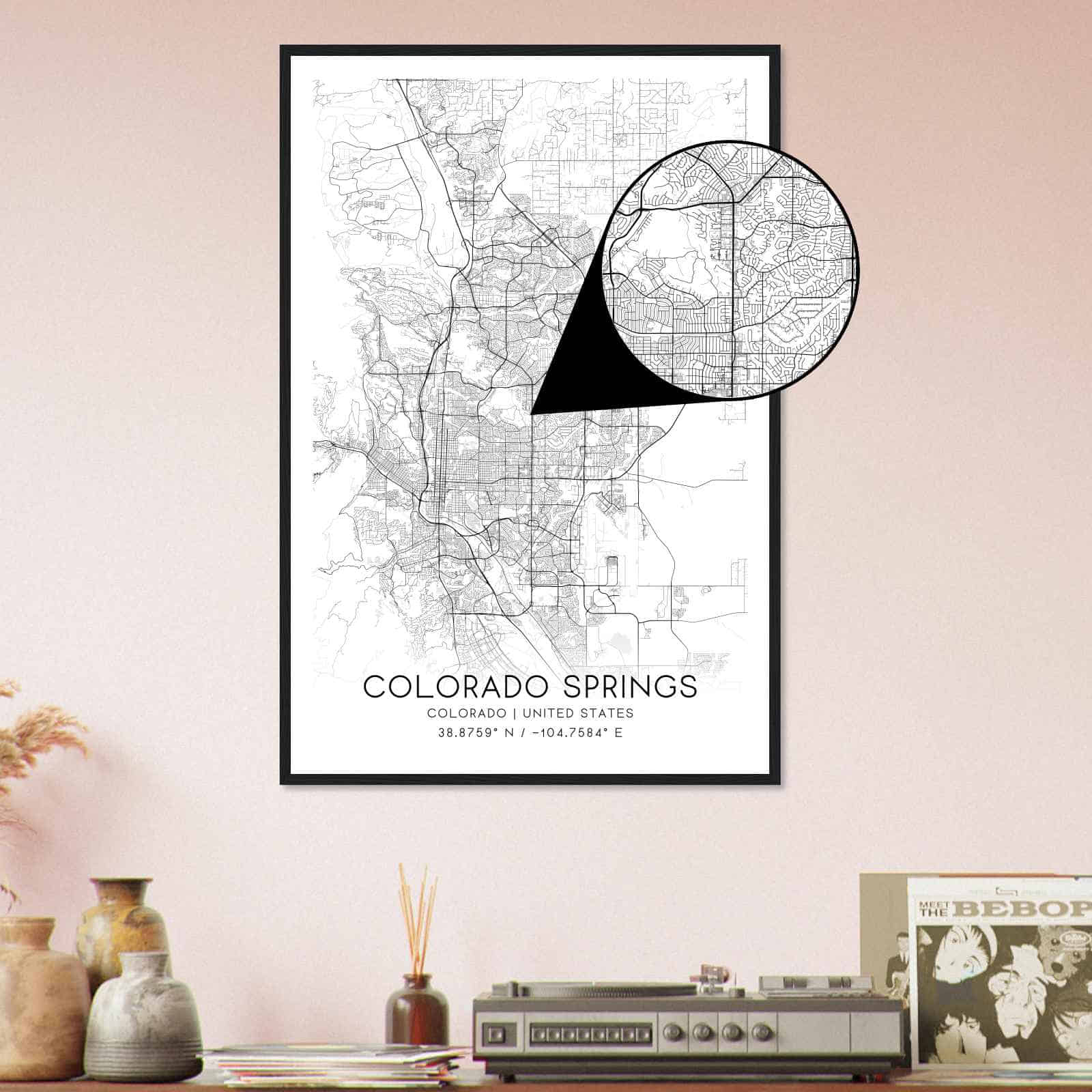 Deerfield Kansas Map Poster, Modern Home Decor Wall Art Print (Copy)