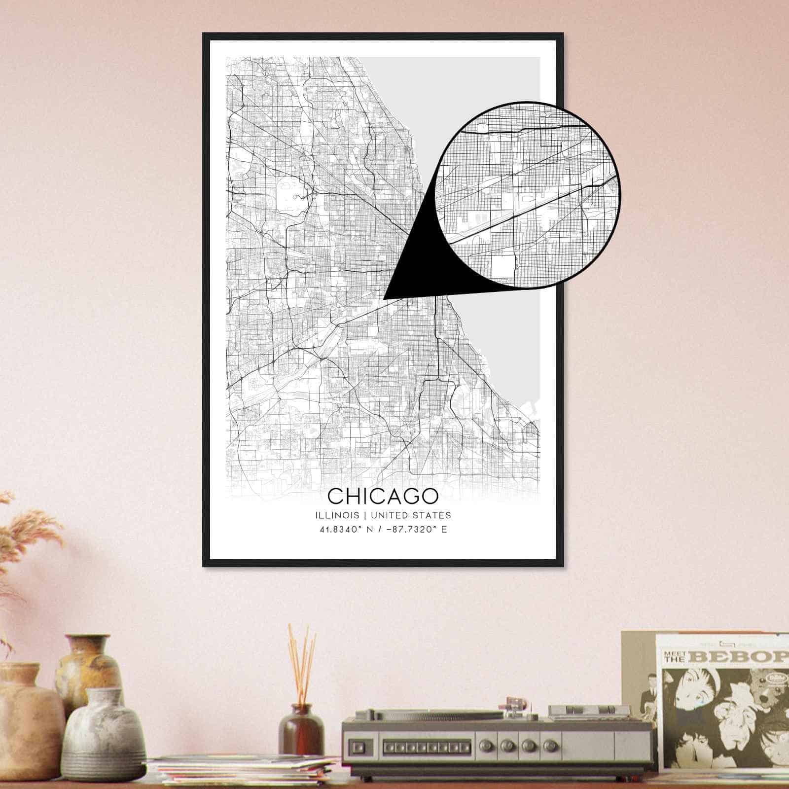 Deerfield Kansas Map Poster, Modern Home Decor Wall Art Print (Copy)