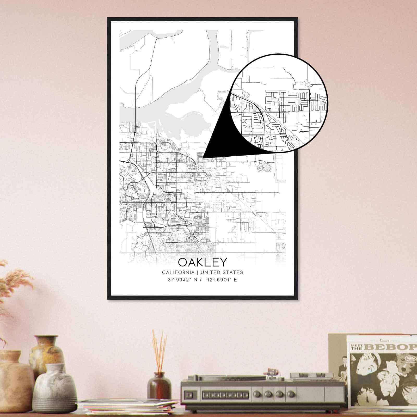 Deerfield Kansas Map Poster, Modern Home Decor Wall Art Print (Copy)