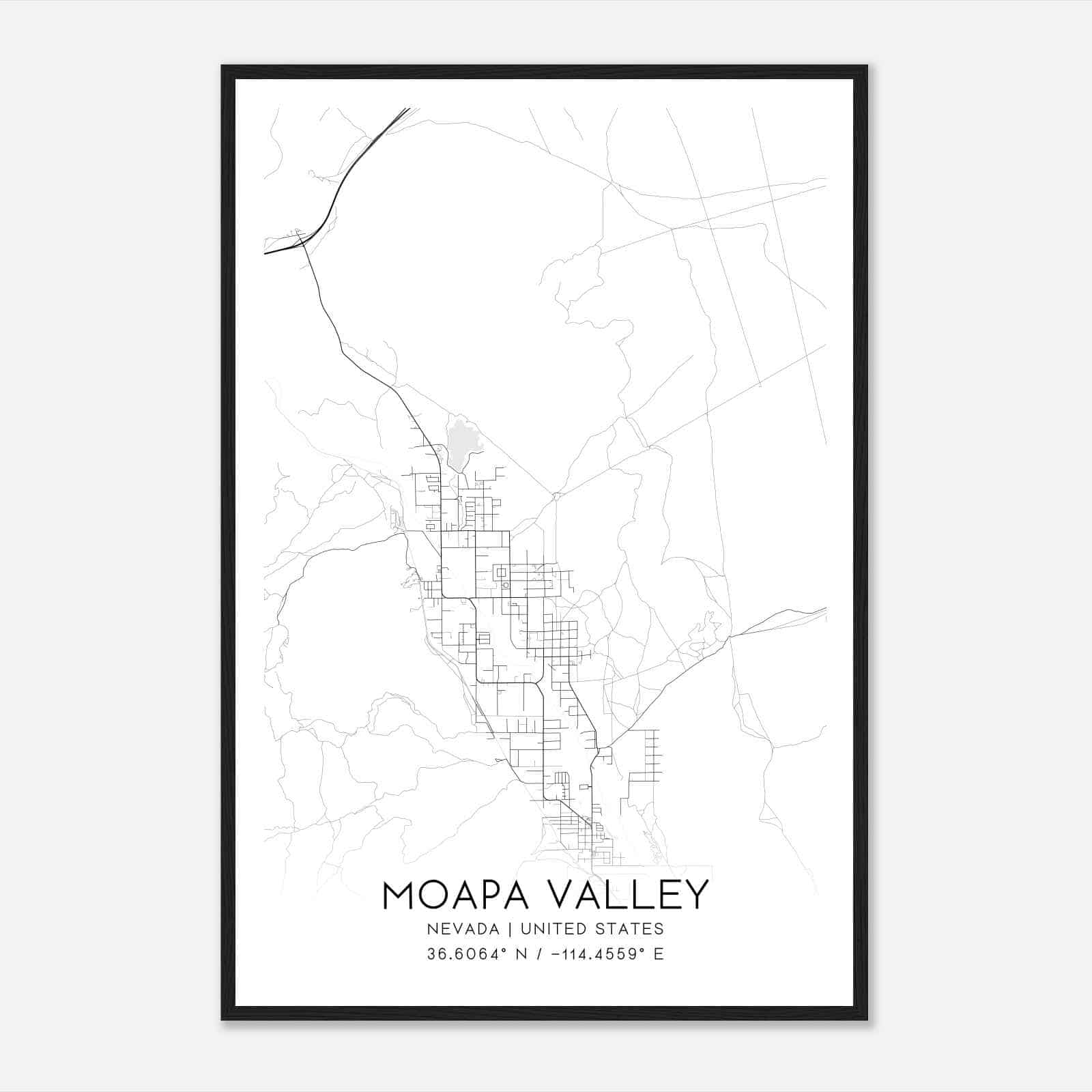 Moapa Valley Nevada Map Poster, Modern Home Decor Wall Art Print Moapa Valley Nevada Map Poster, Modern Home Decor Wall Art Print