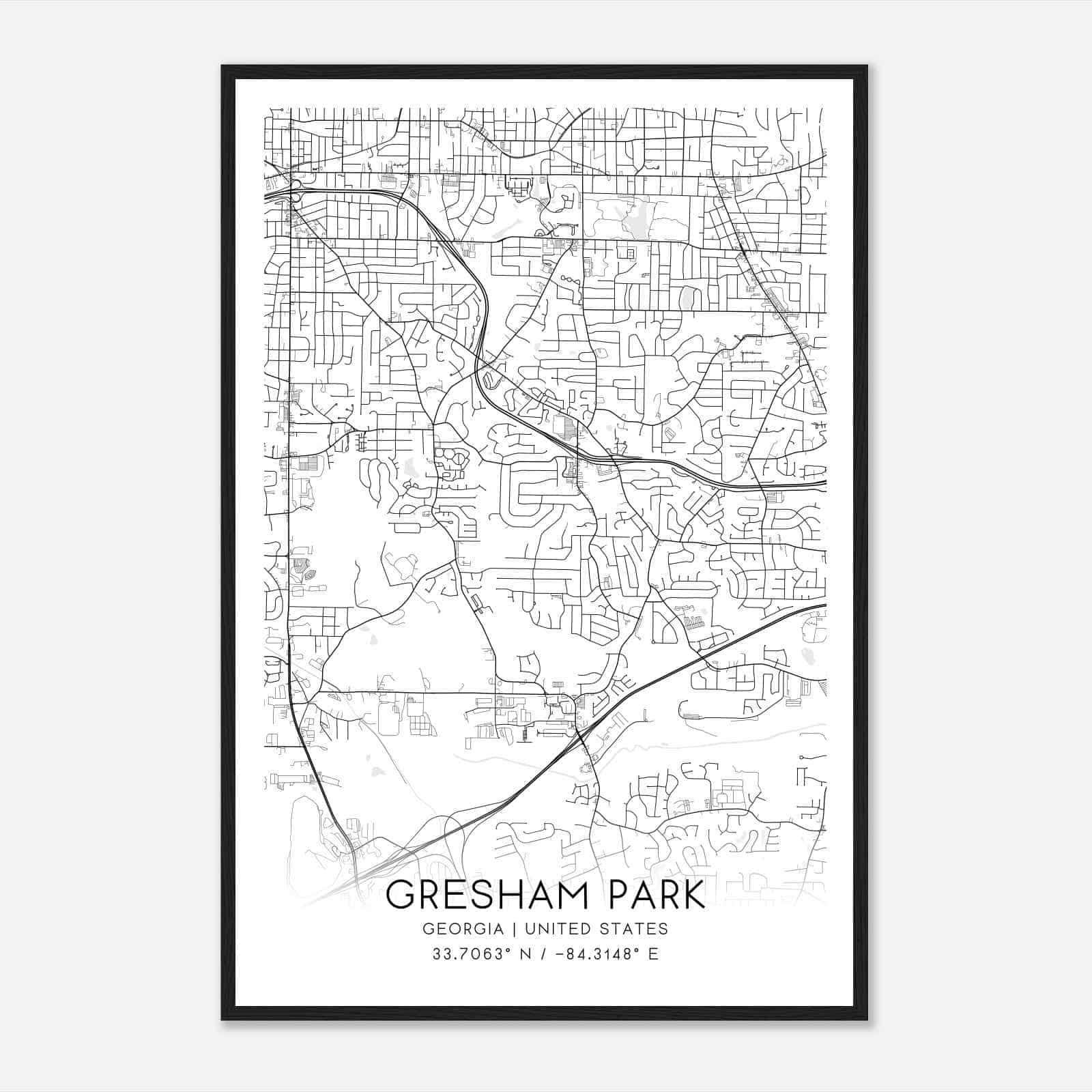 Gresham Park Georgia Map Poster, Modern Home Decor Wall Art Print Gresham Park Georgia Map Poster, Modern Home Decor Wall Art Print