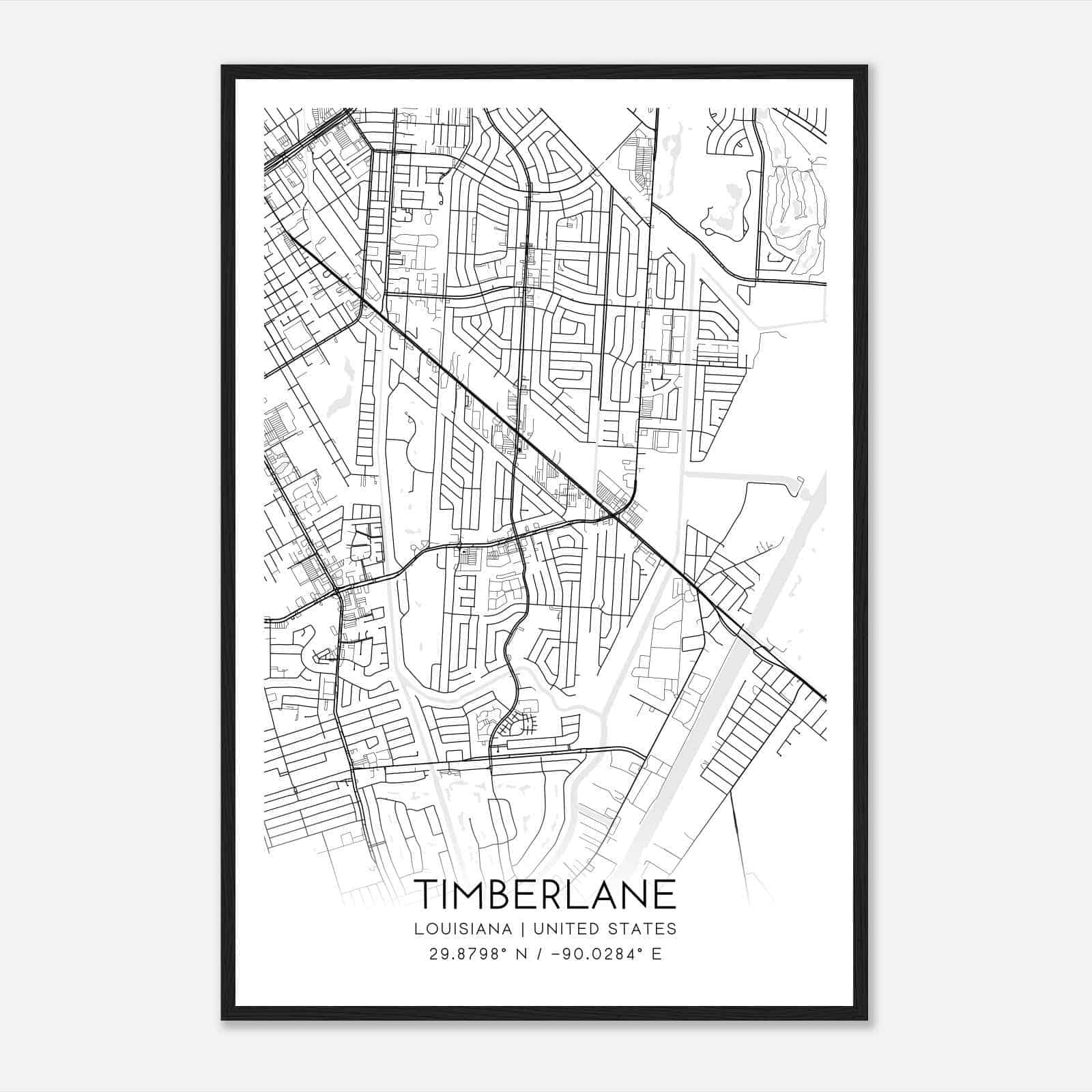 Timberlane Louisiana Map Poster, Modern Home Decor Wall Art Print Timberlane Louisiana Map Poster, Modern Home Decor Wall Art Print