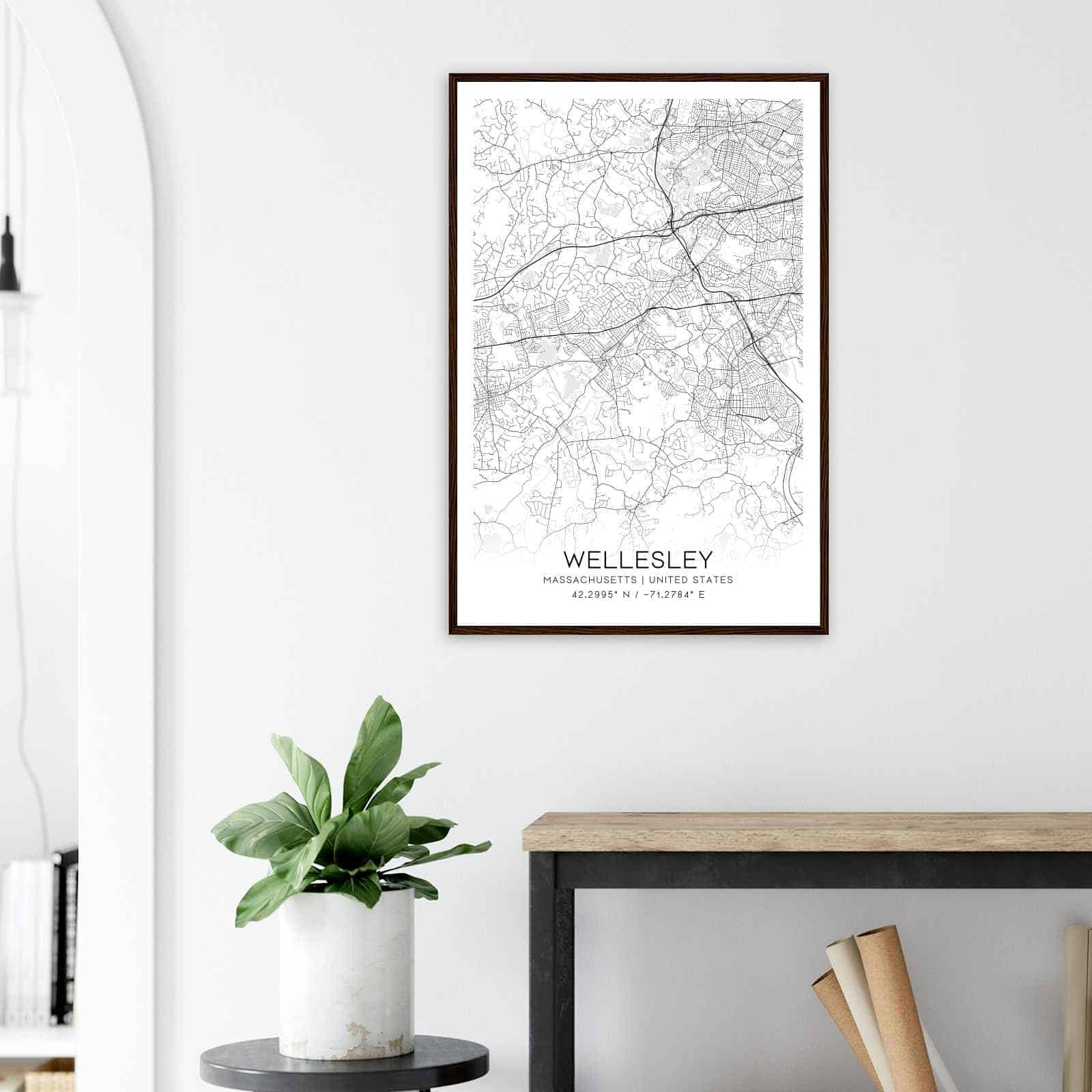 Deerfield Kansas Map Poster, Modern Home Decor Wall Art Print (Copy)