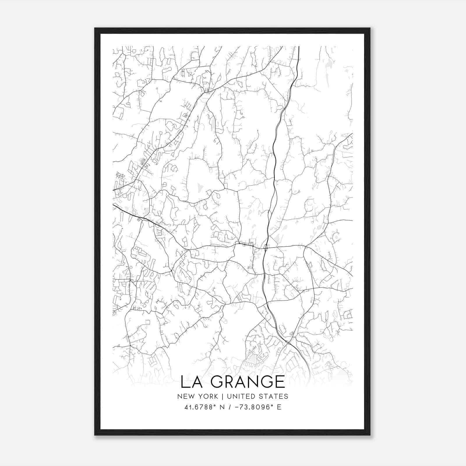 La Grange New York Map Poster, Modern Home Decor Wall Art Print