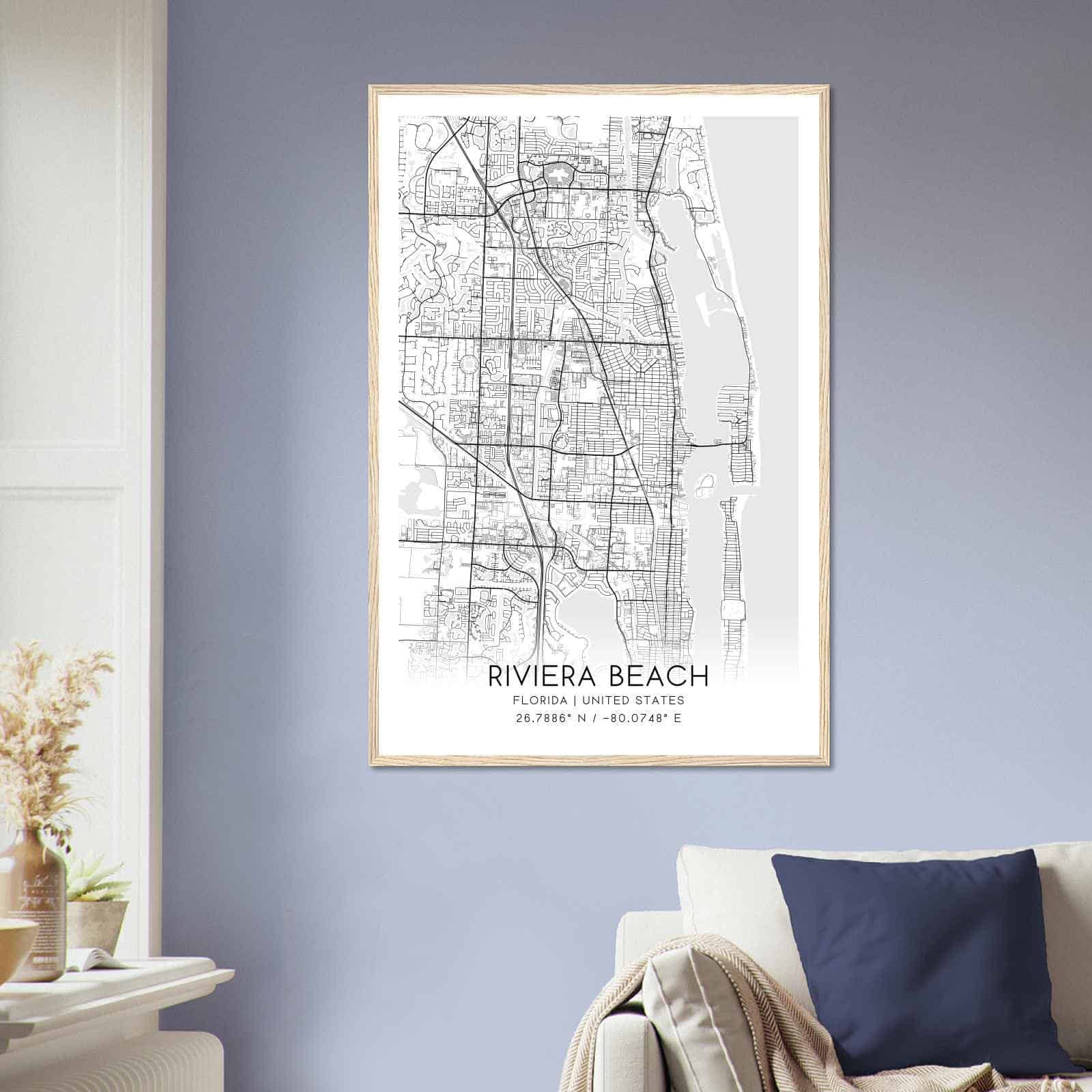 Deerfield Kansas Map Poster, Modern Home Decor Wall Art Print (Copy)