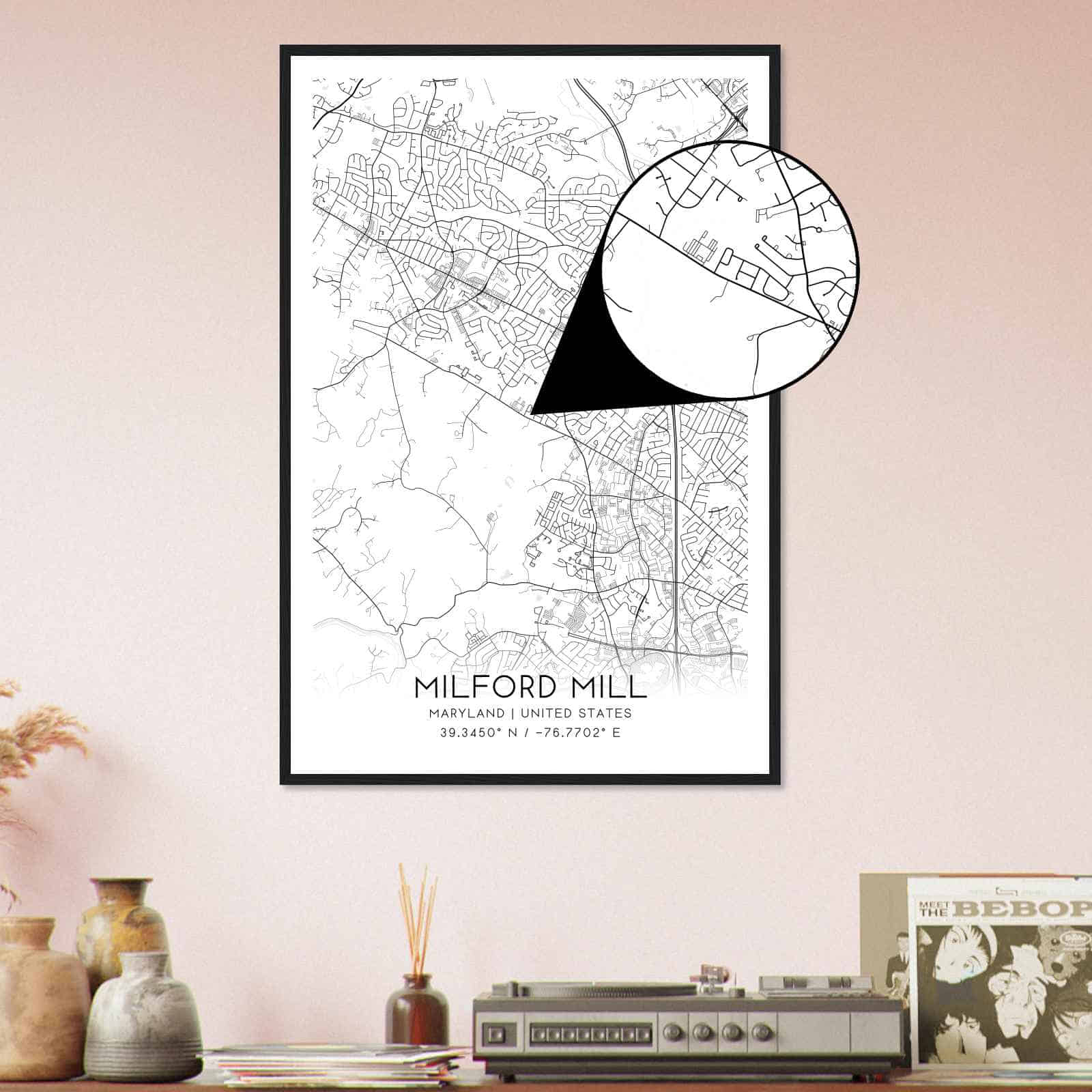 Deerfield Kansas Map Poster, Modern Home Decor Wall Art Print (Copy)