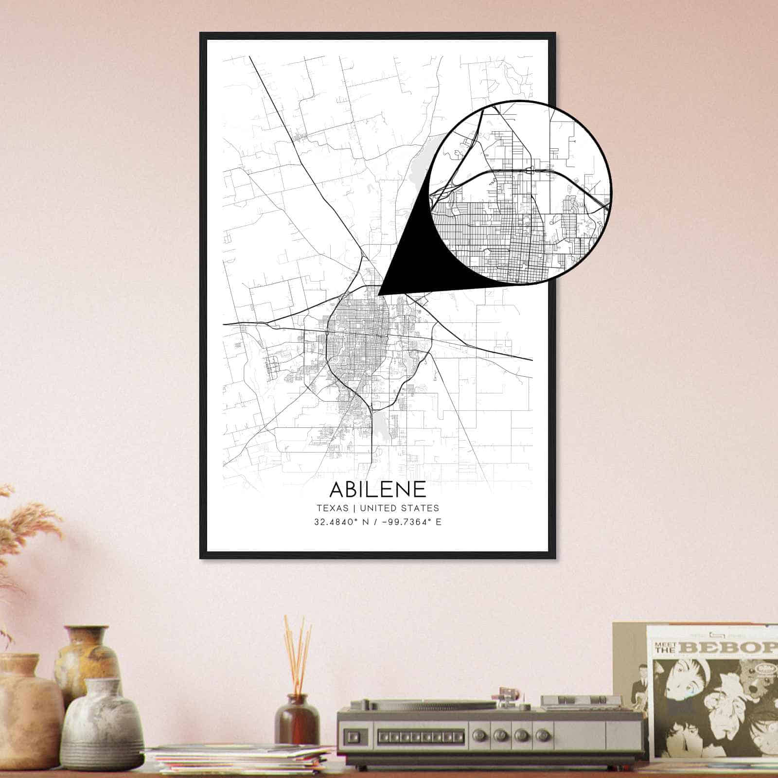 Deerfield Kansas Map Poster, Modern Home Decor Wall Art Print (Copy)