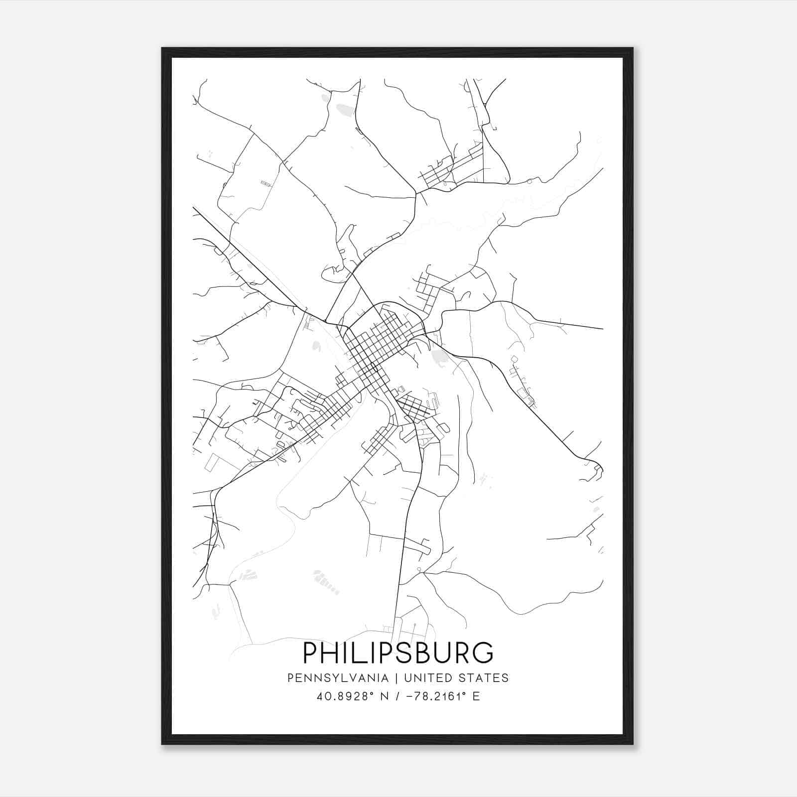 Philipsburg Pennsylvania Map Poster, Modern Home Decor Wall Art Print Philipsburg Pennsylvania Map Poster, Modern Home Decor Wall Art Print