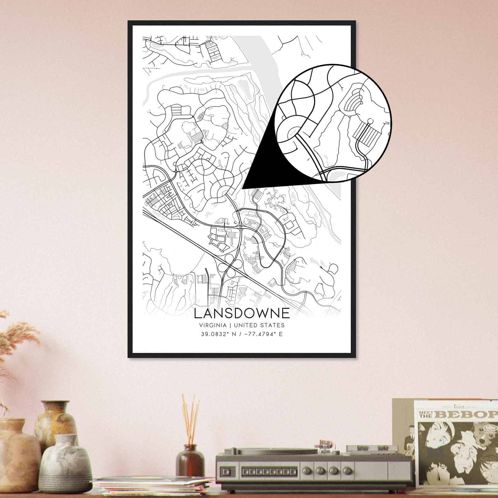 Deerfield Kansas Map Poster, Modern Home Decor Wall Art Print (Copy)