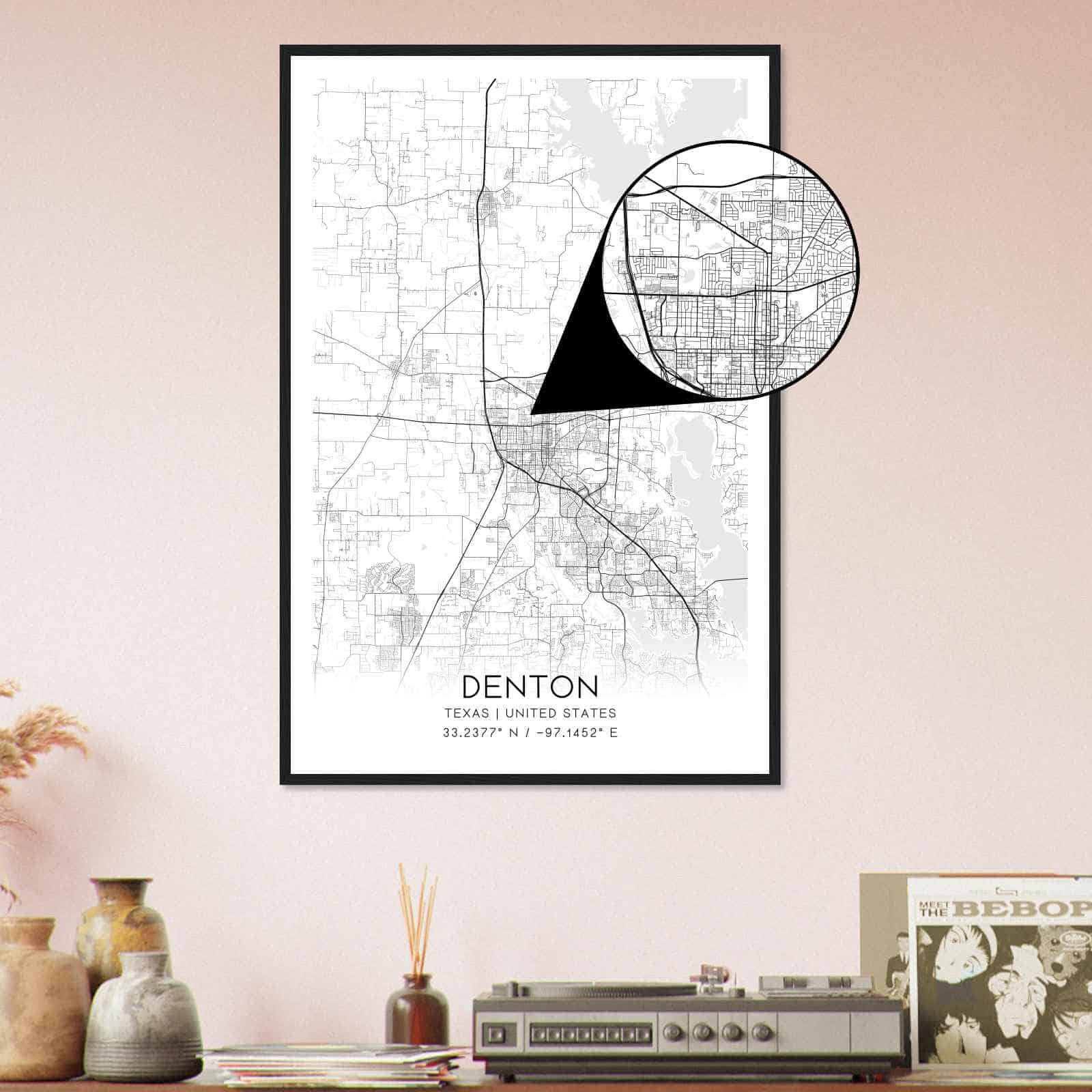 Deerfield Kansas Map Poster, Modern Home Decor Wall Art Print (Copy)