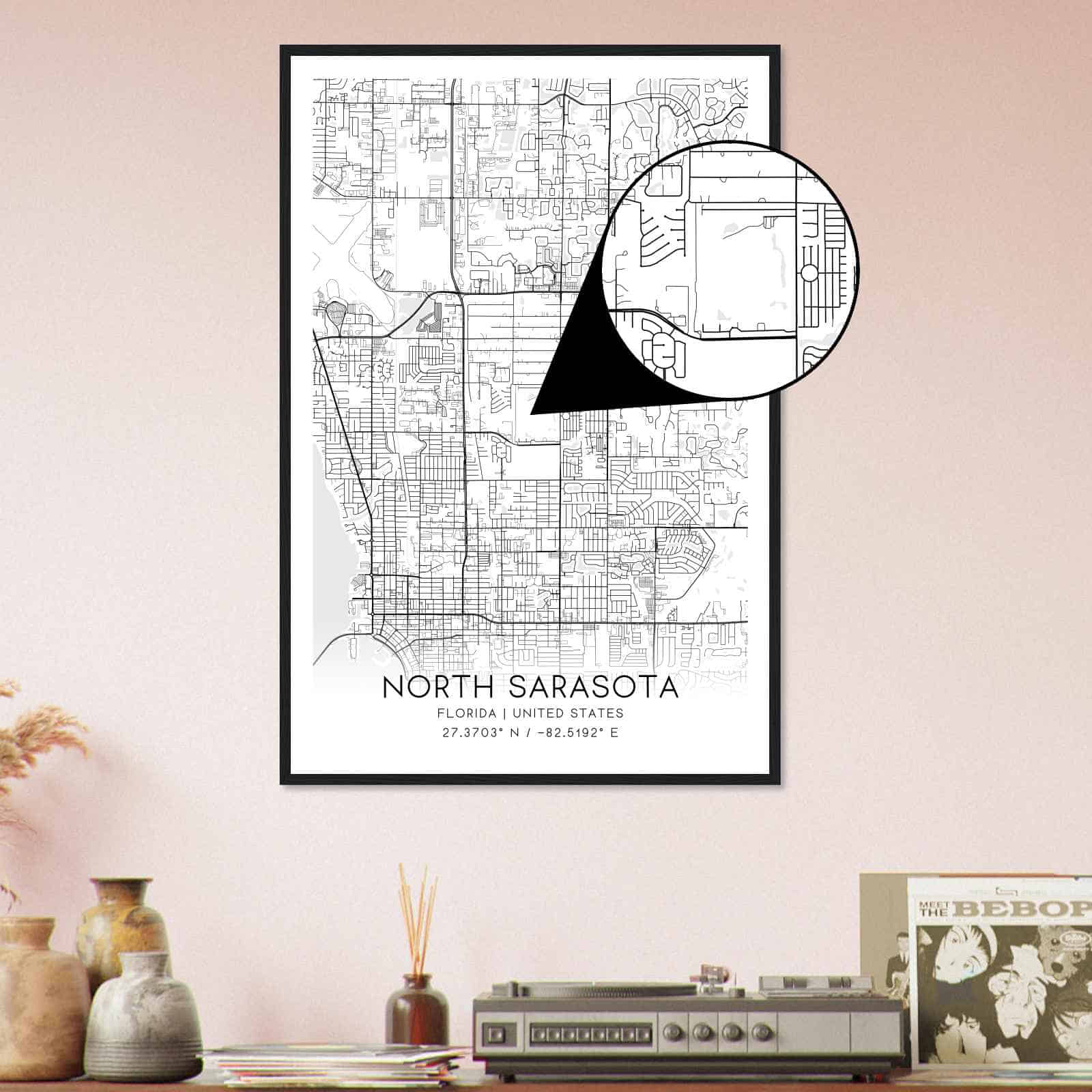 Deerfield Kansas Map Poster, Modern Home Decor Wall Art Print (Copy)