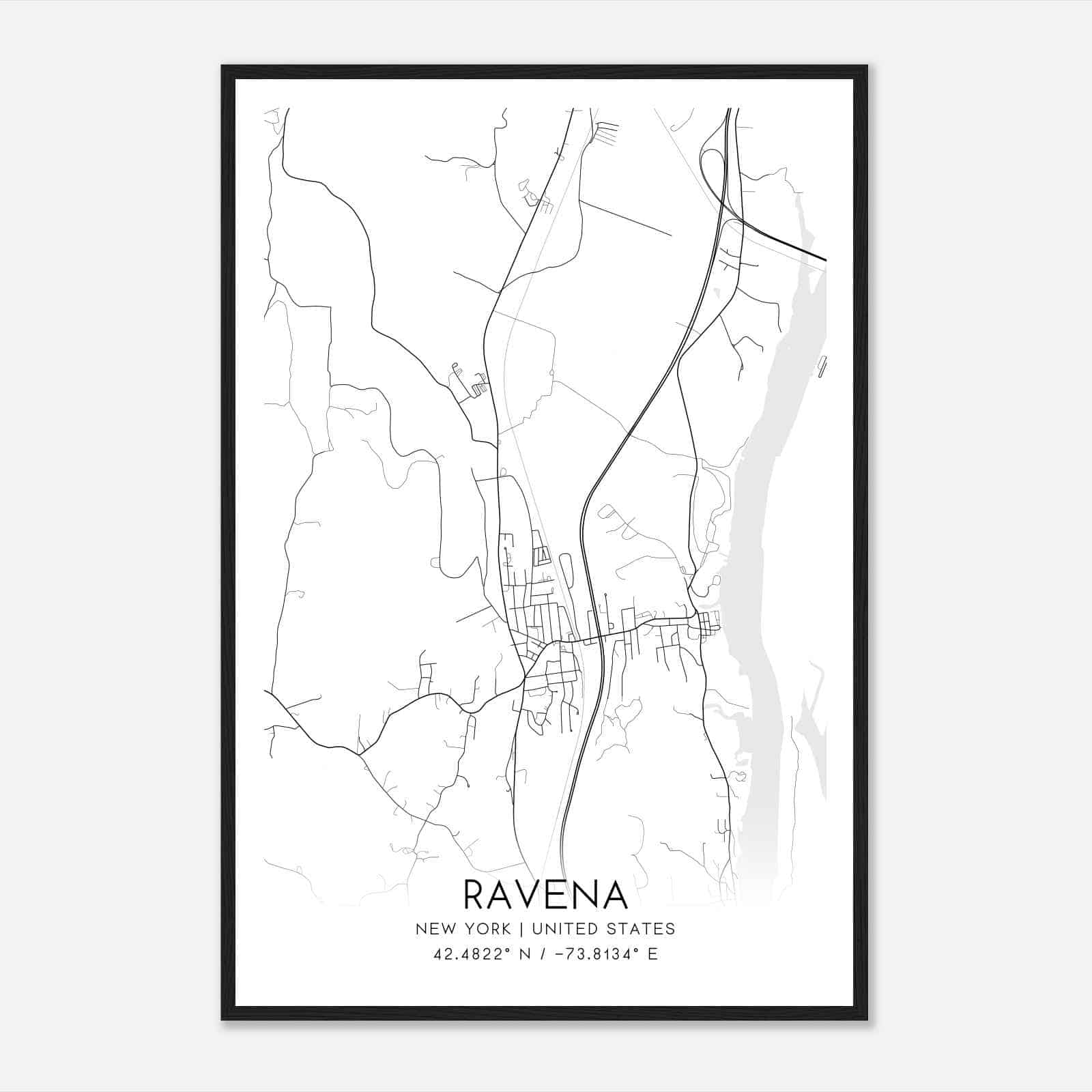 Ravena New York Map Poster, Modern Home Decor Wall Art Print Ravena New York Map Poster, Modern Home Decor Wall Art Print