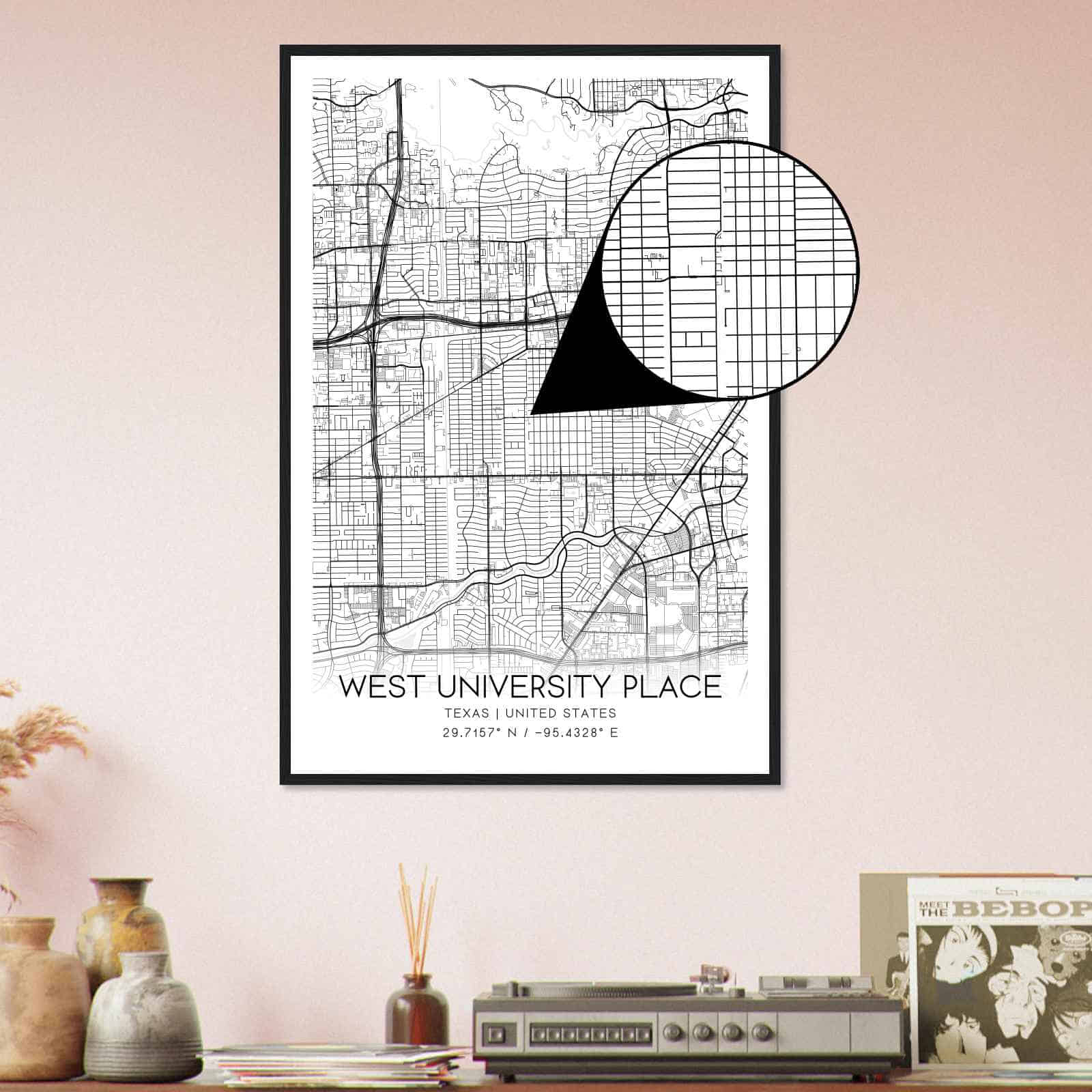 Deerfield Kansas Map Poster, Modern Home Decor Wall Art Print (Copy)