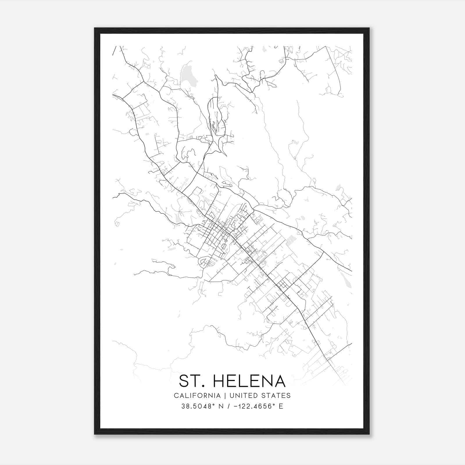 St. Helena California Map Poster, Modern Home Decor Wall Art Print St. Helena California Map Poster, Modern Home Decor Wall Art Print
