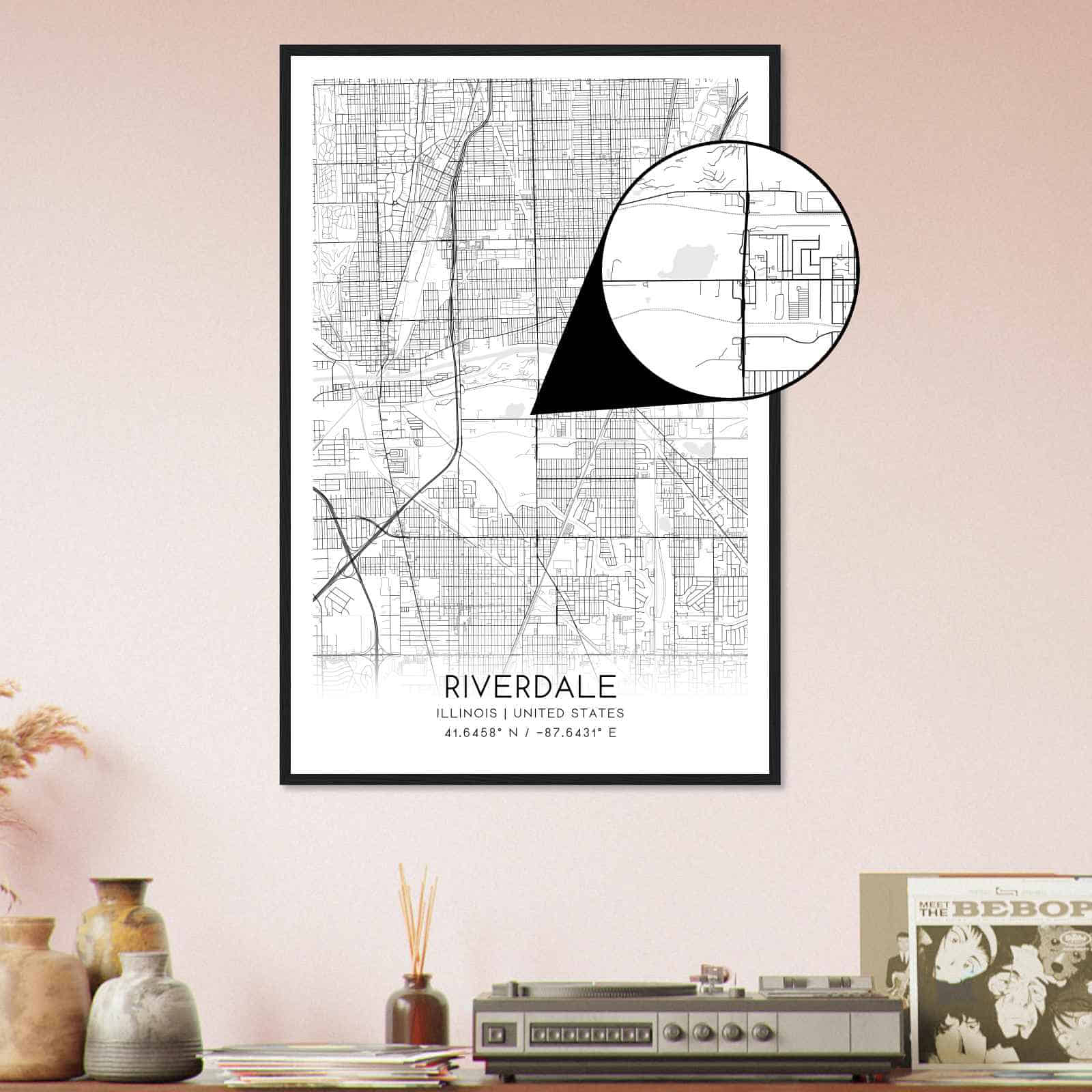 Deerfield Kansas Map Poster, Modern Home Decor Wall Art Print (Copy)