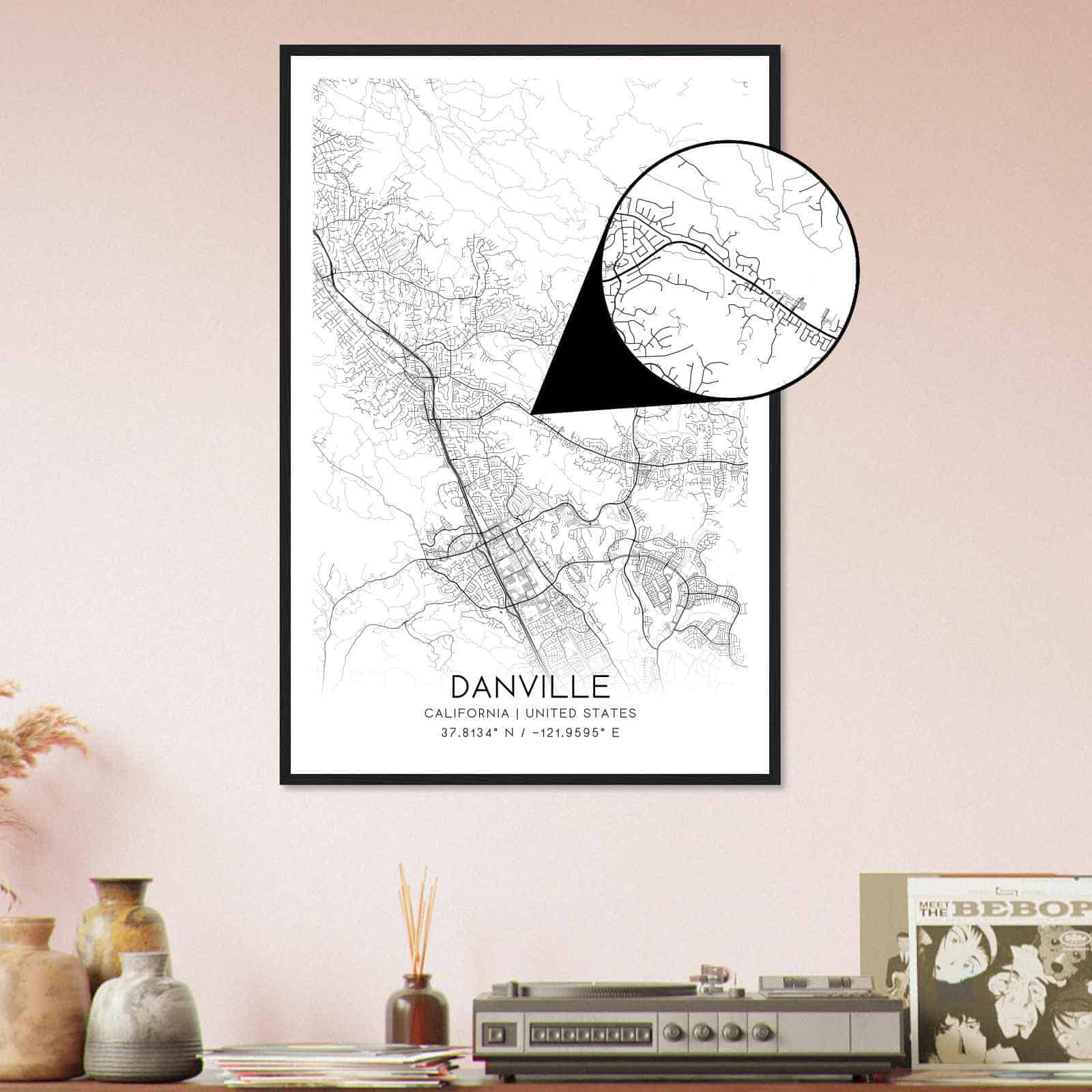 Deerfield Kansas Map Poster, Modern Home Decor Wall Art Print (Copy)