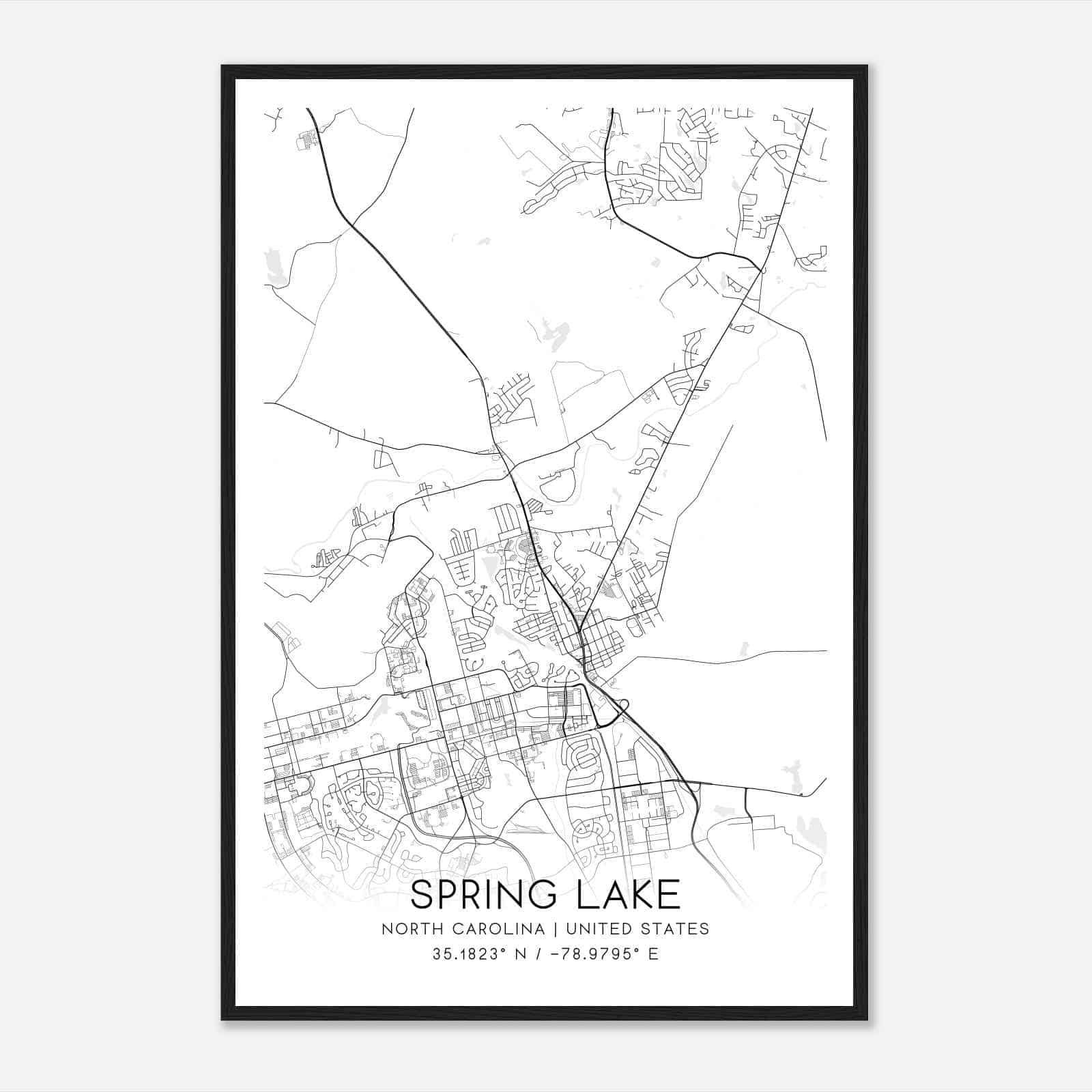 Spring Lake North Carolina Map Poster, Modern Home Decor Wall Art Print Spring Lake North Carolina Map Poster, Modern Home Decor Wall Art Print